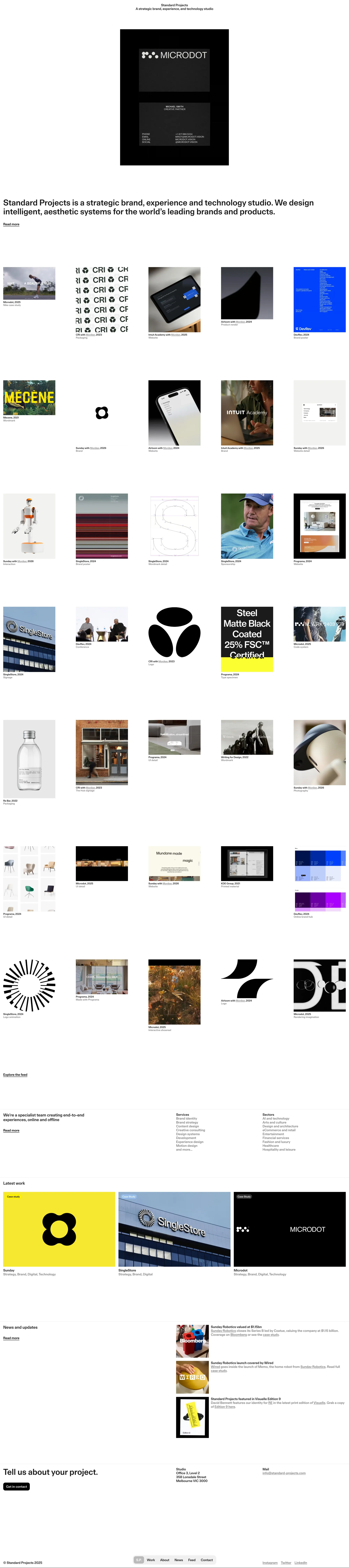 Standard Projects - A strategic brand, experience, and technology studio - Portfolio design