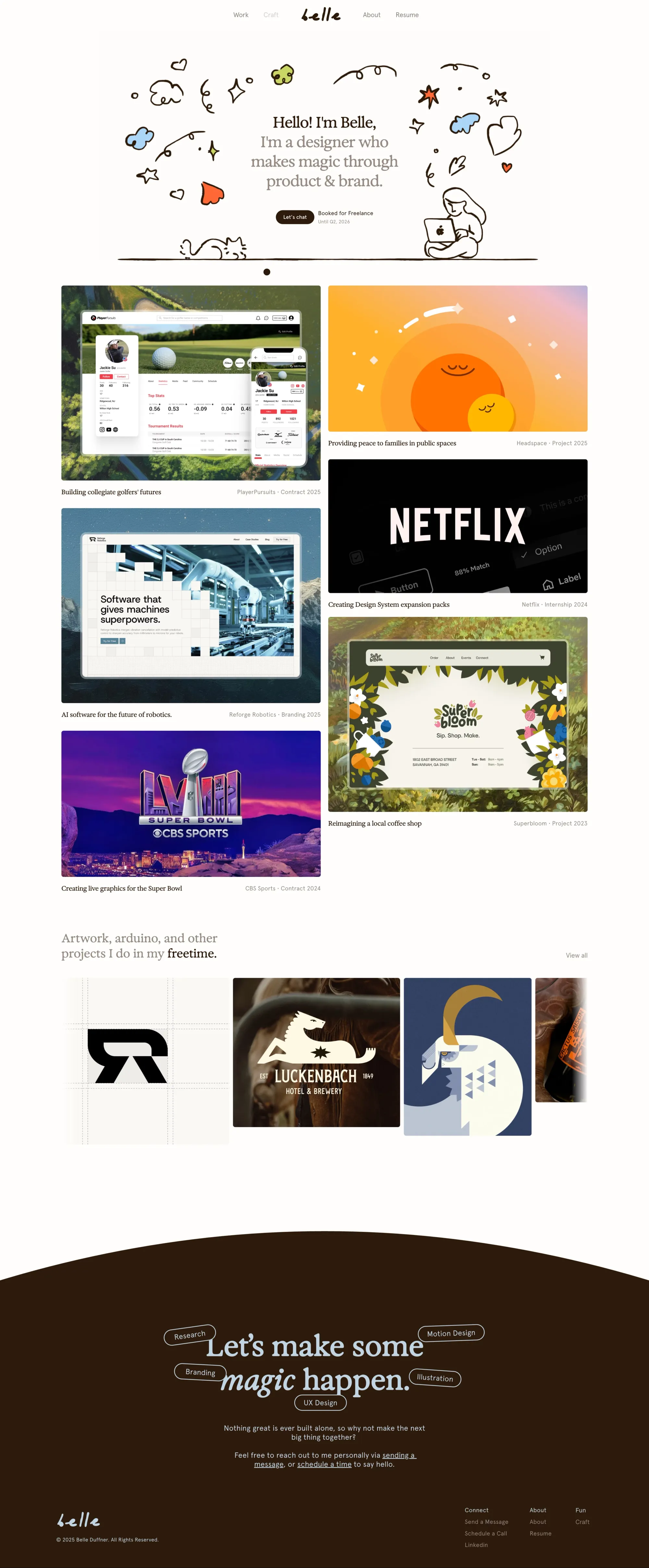 Belle Duffner - Portfolio design