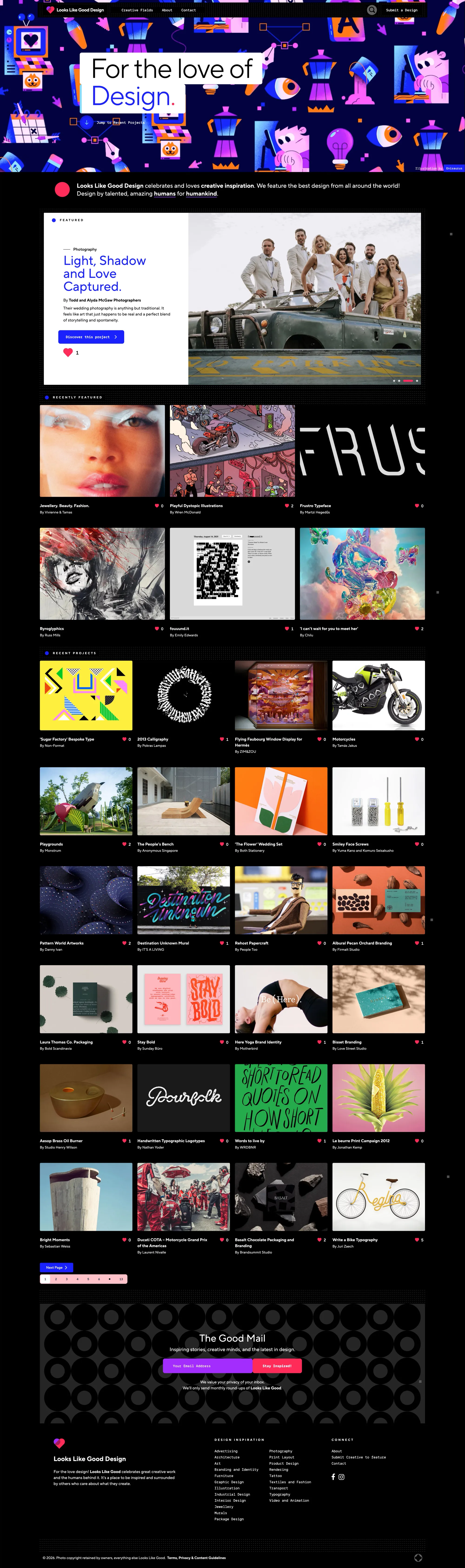 Creative Design Inspiration, Curated for You | Looks Like Good Design - Landing design