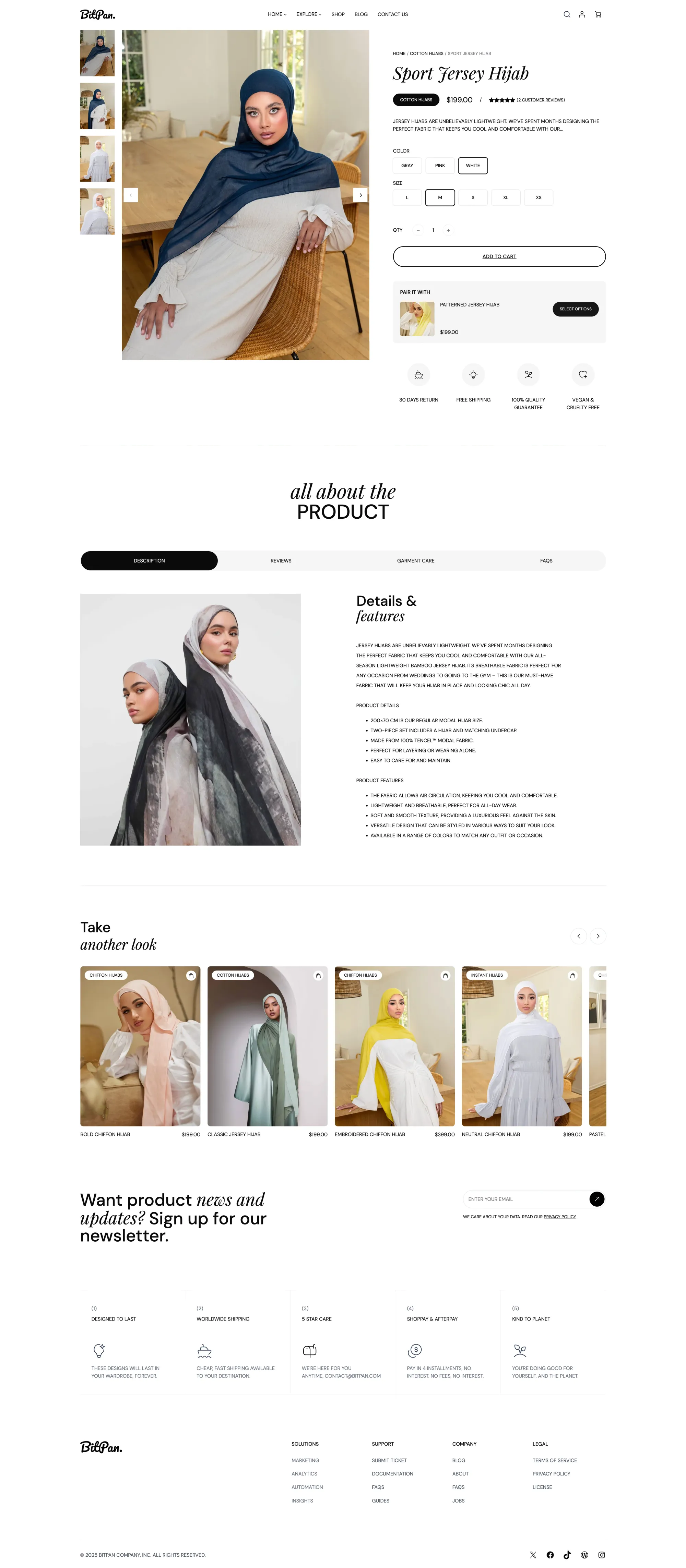 Sport Jersey Hijab – Bitpan Hijab - Product page design