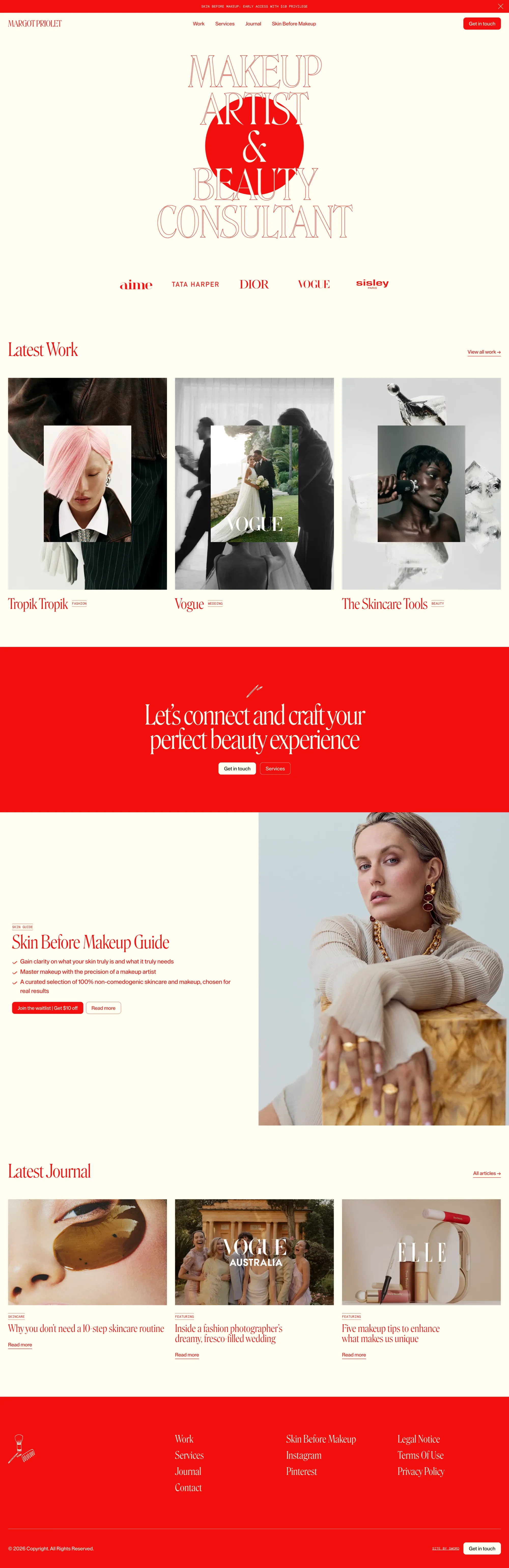 Margot Priolet | Makeup Artist & Beauty Consultant | Paris & Sydney - Portfolio design