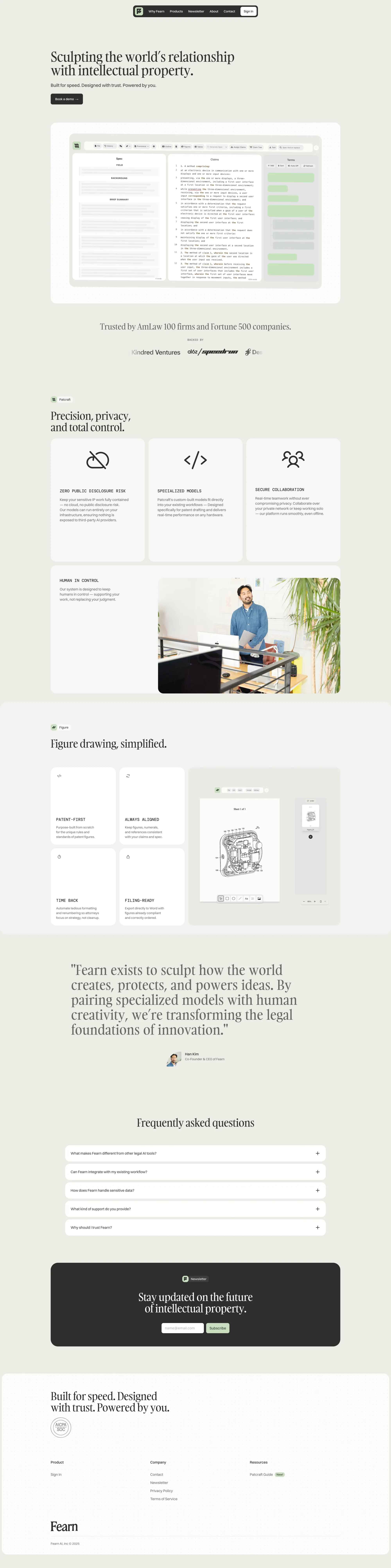 Fearn AI - Landing design