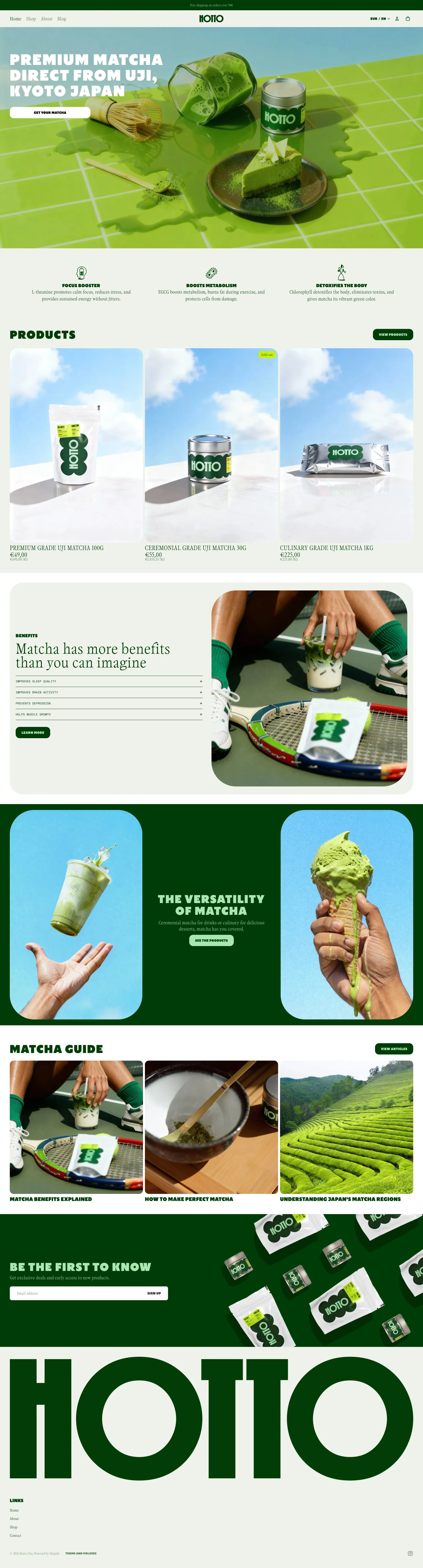 Hotto Cha - Ecommerce design