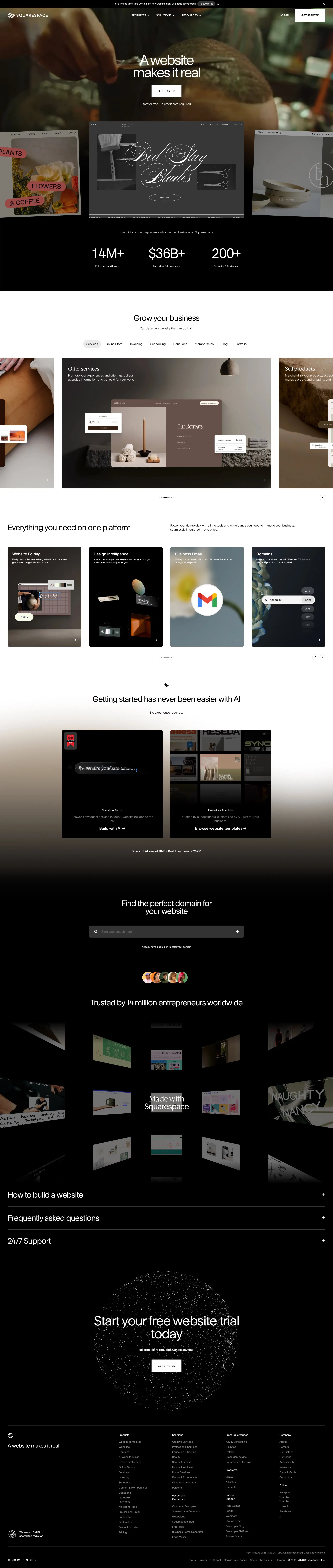 Website Builder – Easily Create Your Own Website — Squarespace - Landing design