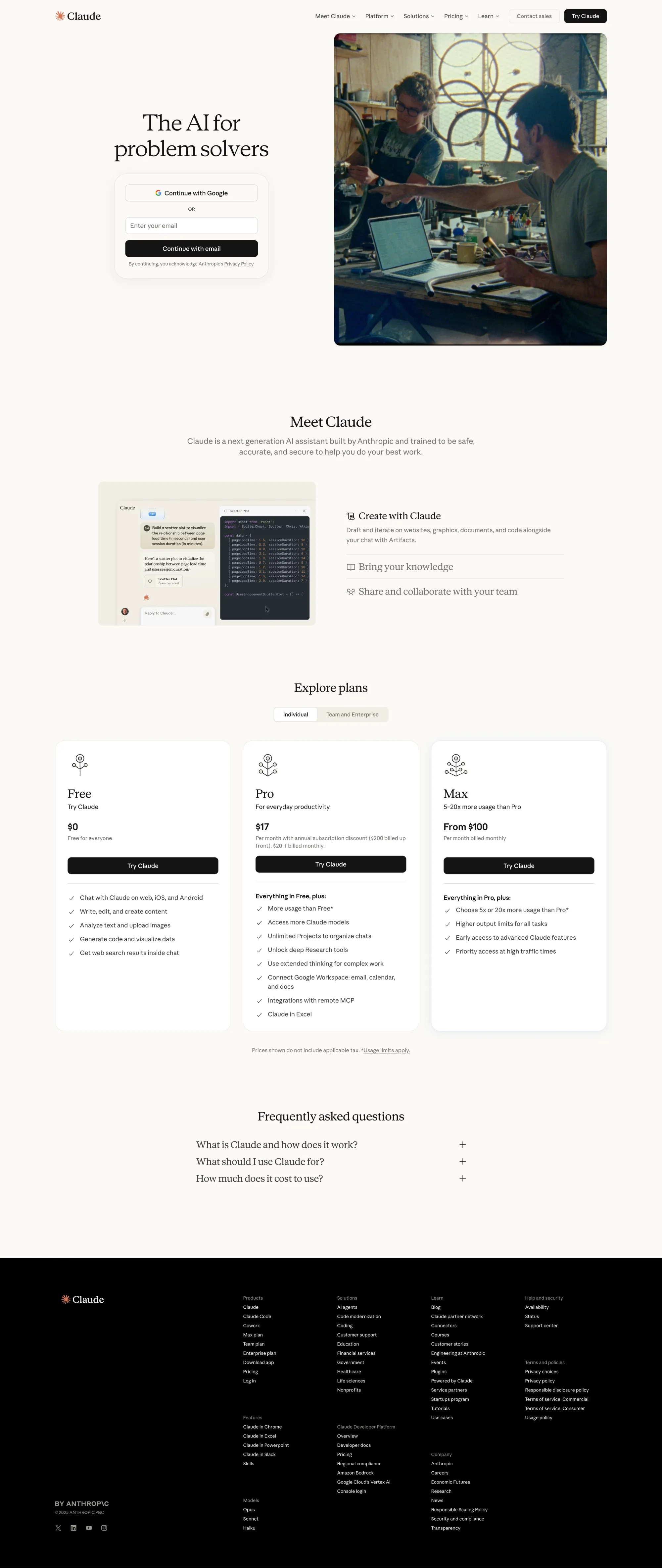 Claude.ai - Landing design