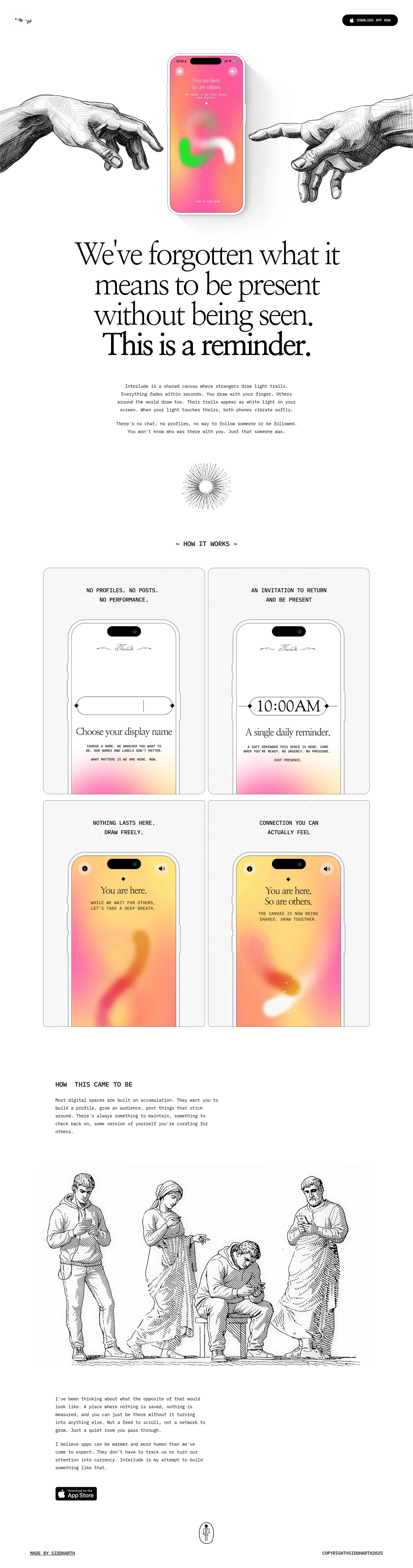 Interlude - Landing design