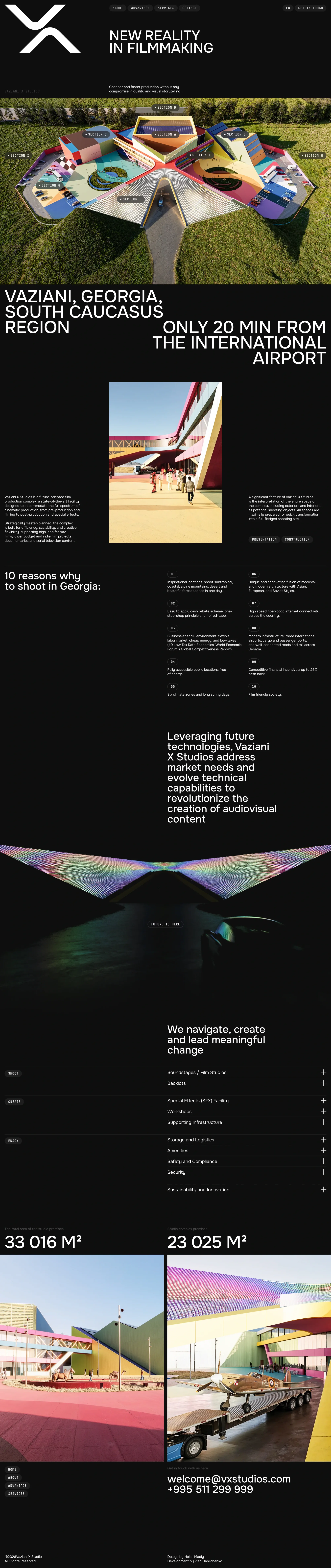 Vaziani X Studios - Portfolio design