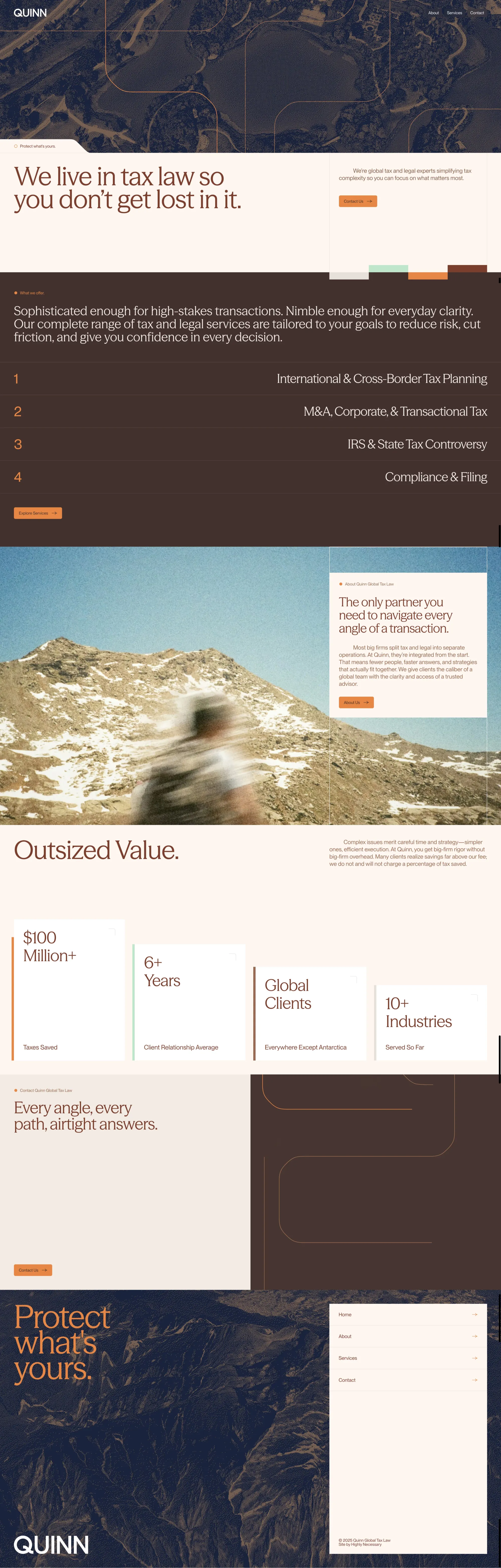 Quinn Global Tax Law | International Tax & Legal Advisory Firm - Landing design