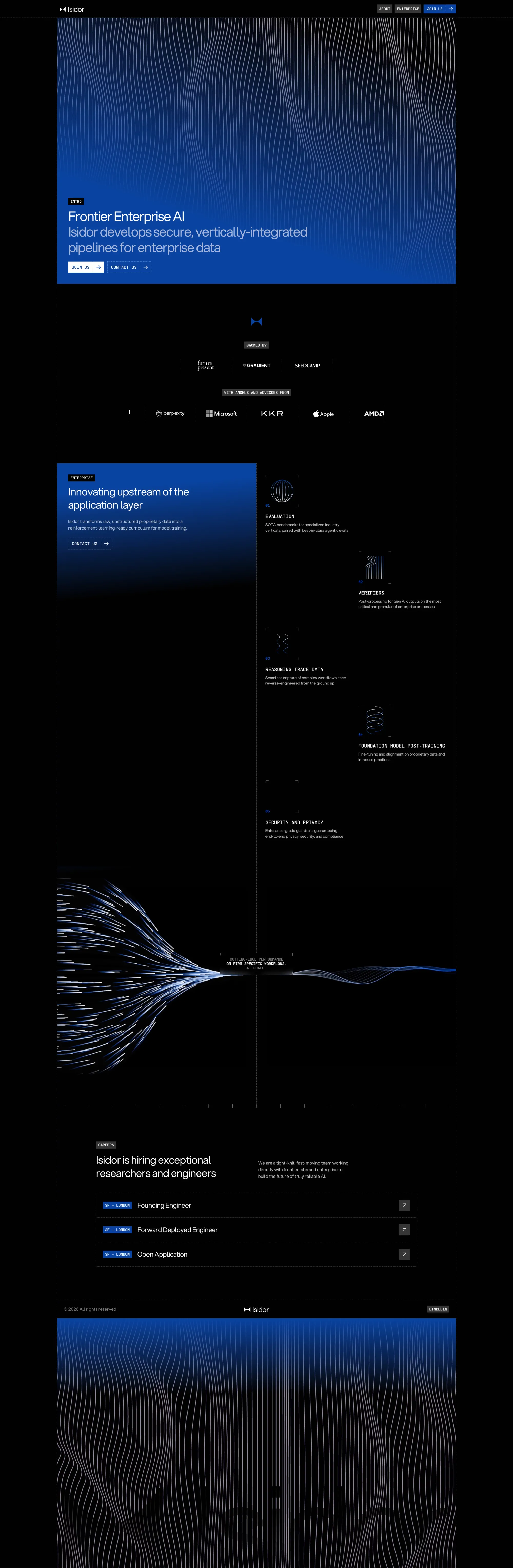 Isidor | Frontier Enterprise AI - Landing design