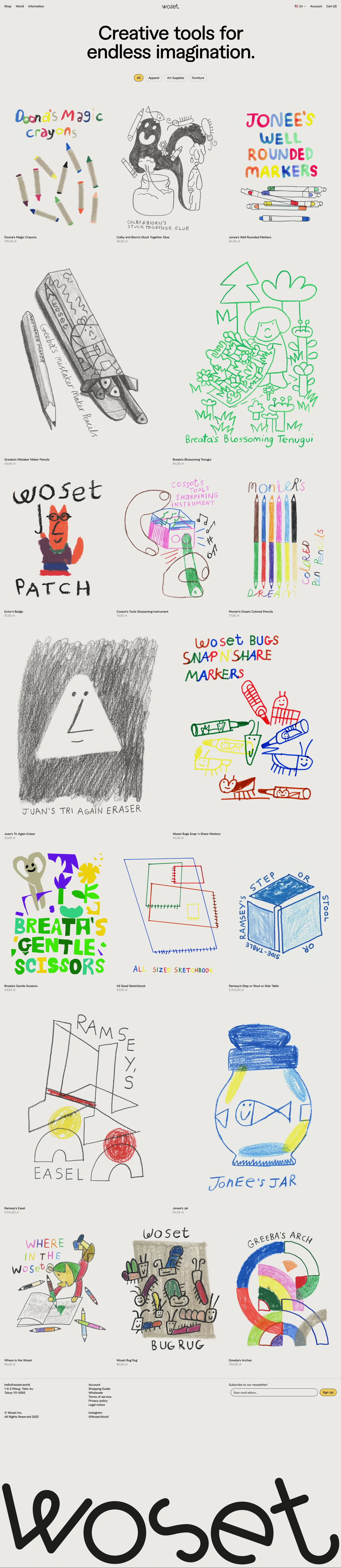 Creative Tools for Endless Imagination – Woset - Ecommerce design