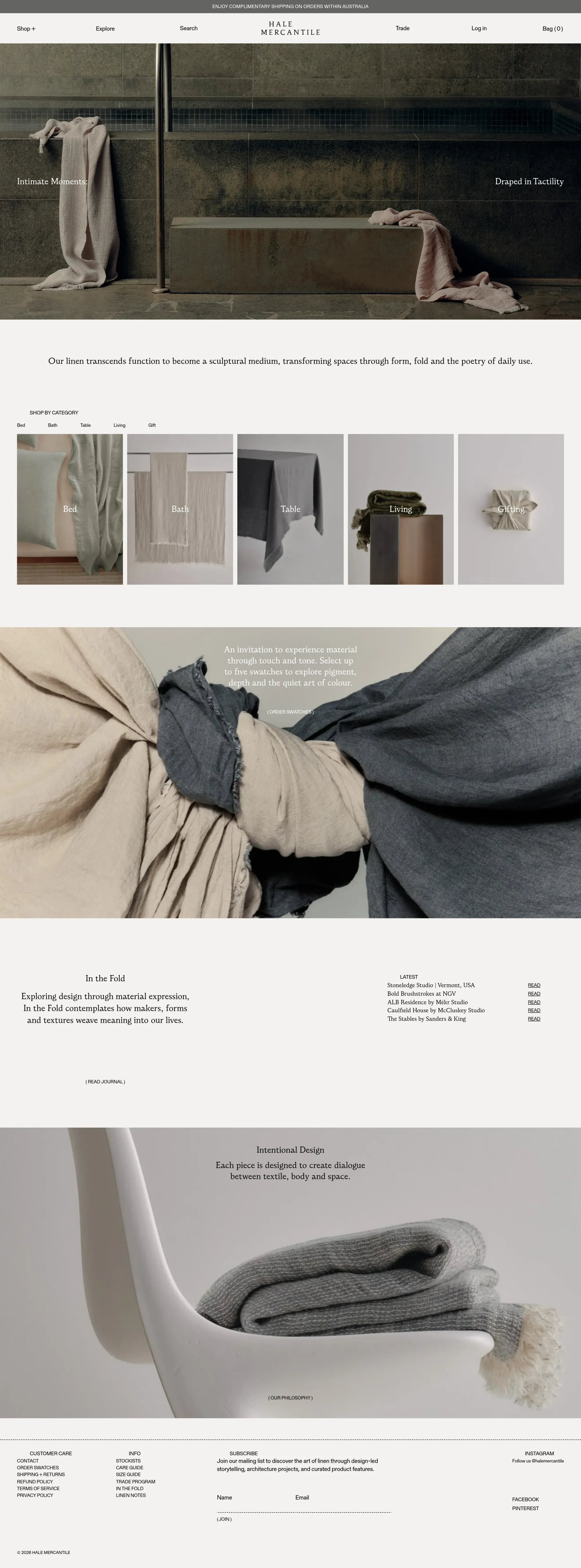 Luxury Linen Bedding, Bath & Table Linen – Hale Mercantile - Ecommerce design