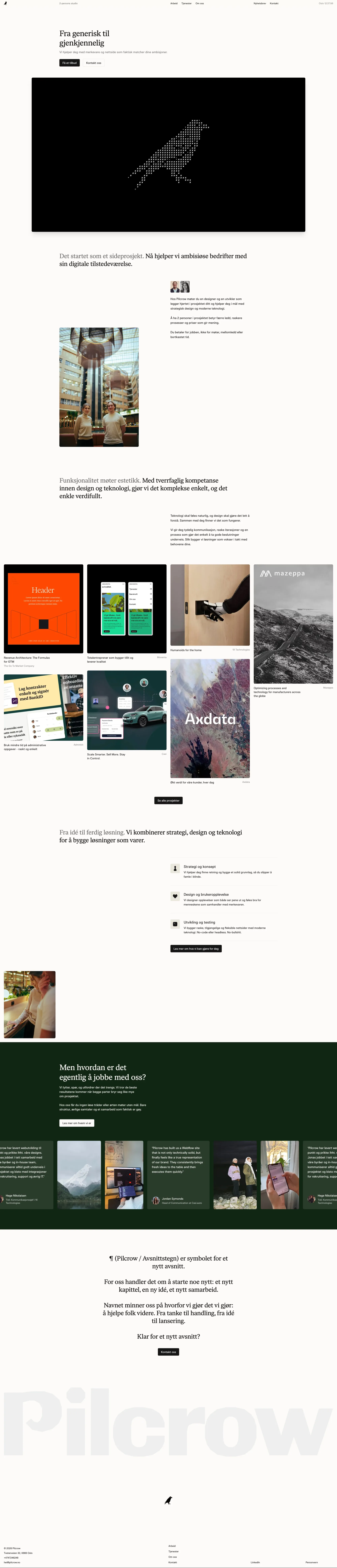 Pilcrow | Din partner for merkevare, design og nettsider - Portfolio design
