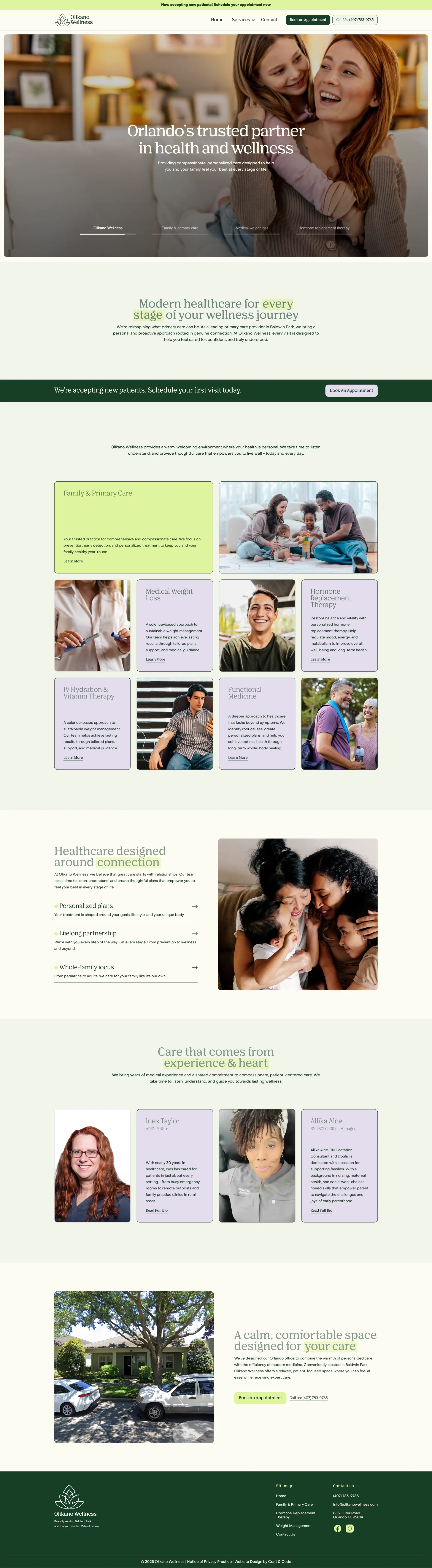 Primary Care, Weight Loss & Hormone Therapy in Orlando | Olikano Wellness - Landing design