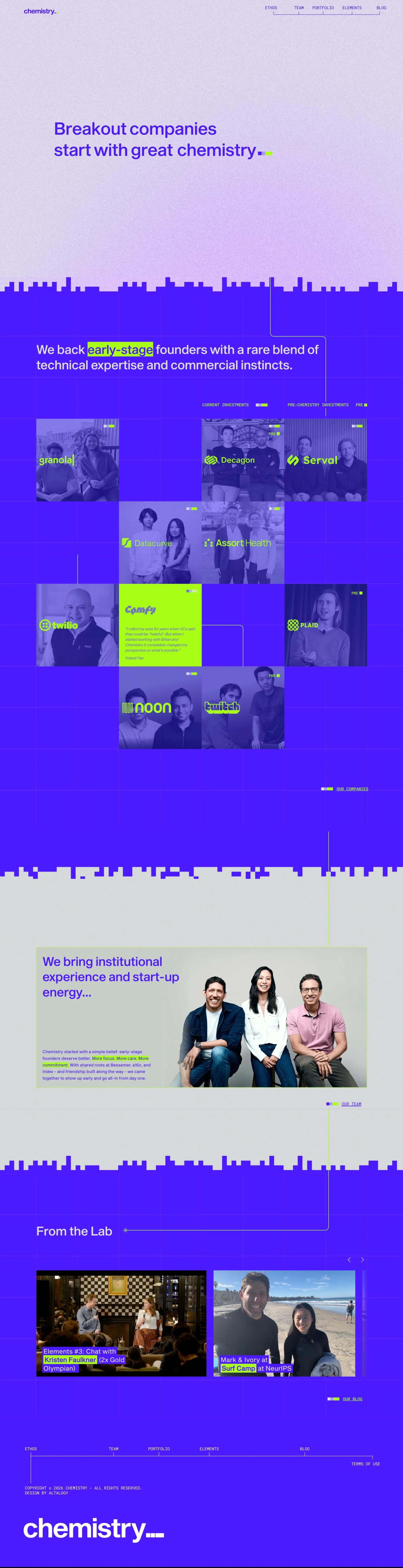 Chemistry - Portfolio design