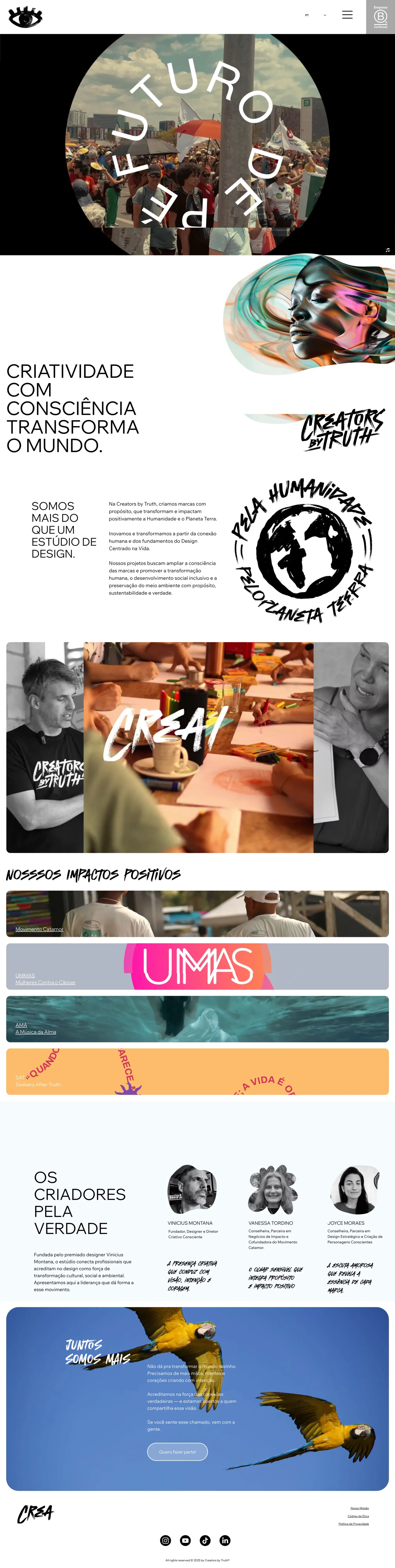 Creators by Truth | Creativity for Positive Impact - Portfolio design