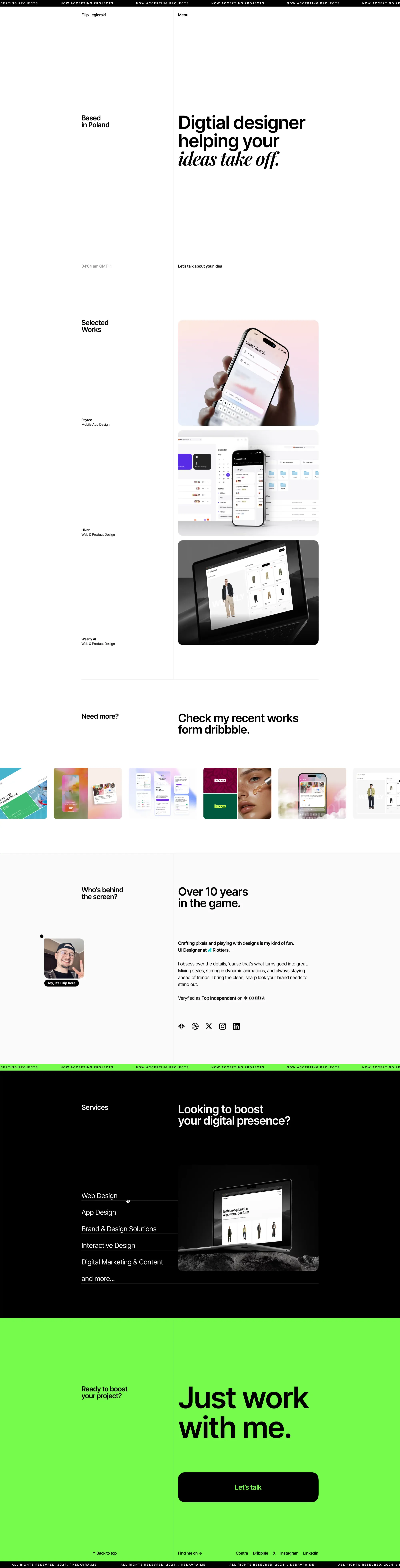 Filip Legierski - Digital Designer | Kedavra - Portfolio design