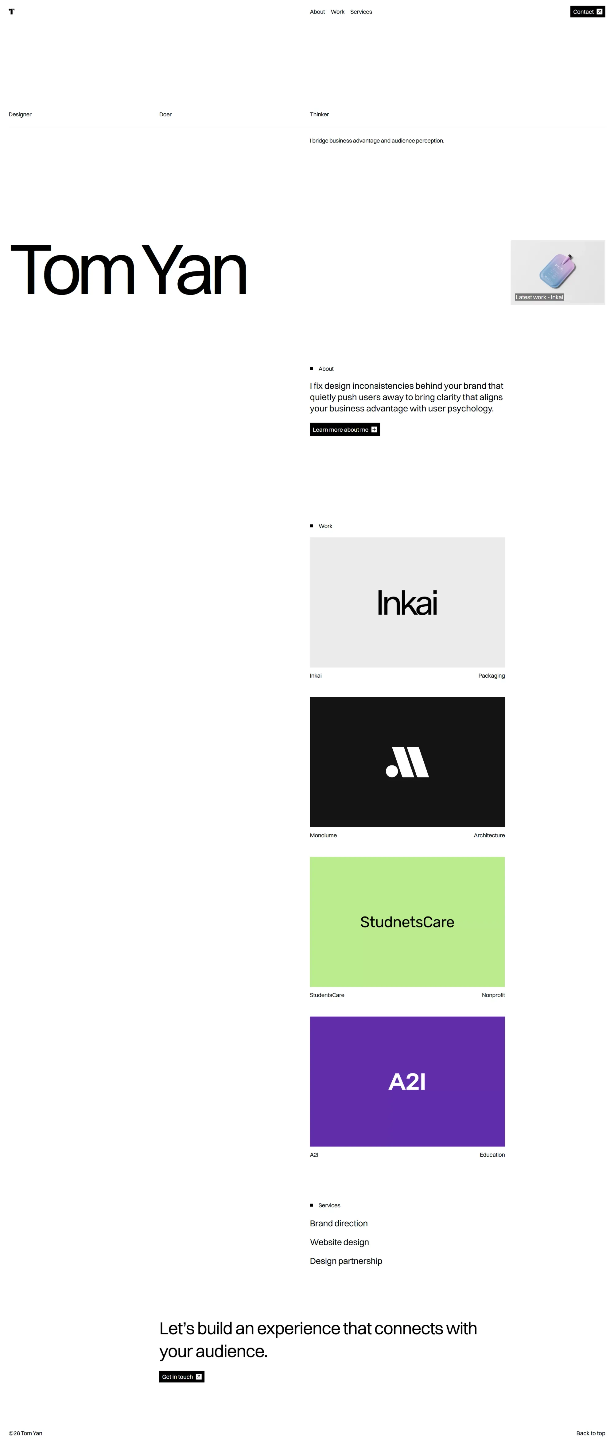 Tom Yan - A digital system designer - Portfolio design