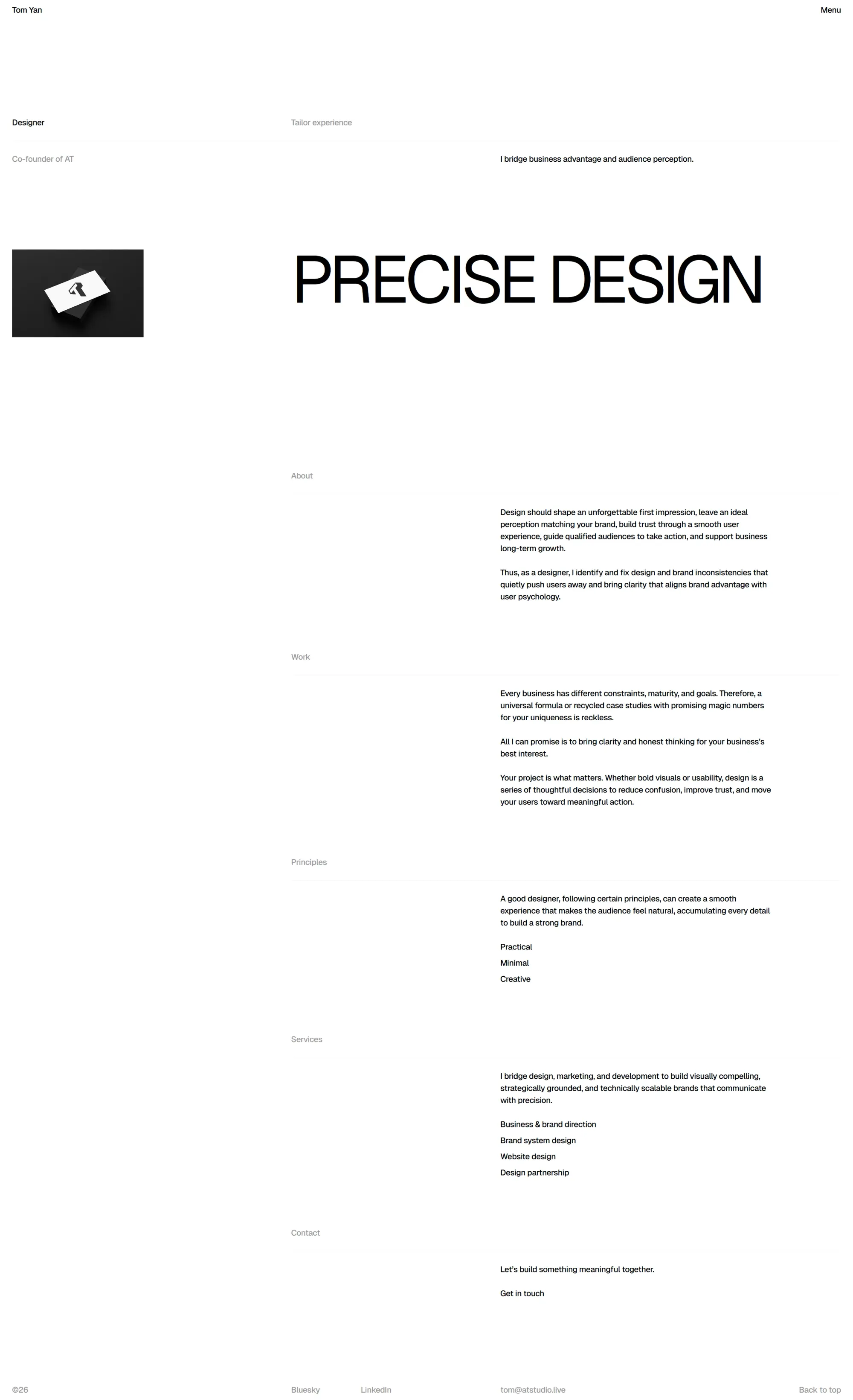 Tom Yan - A digital system designer - Portfolio design