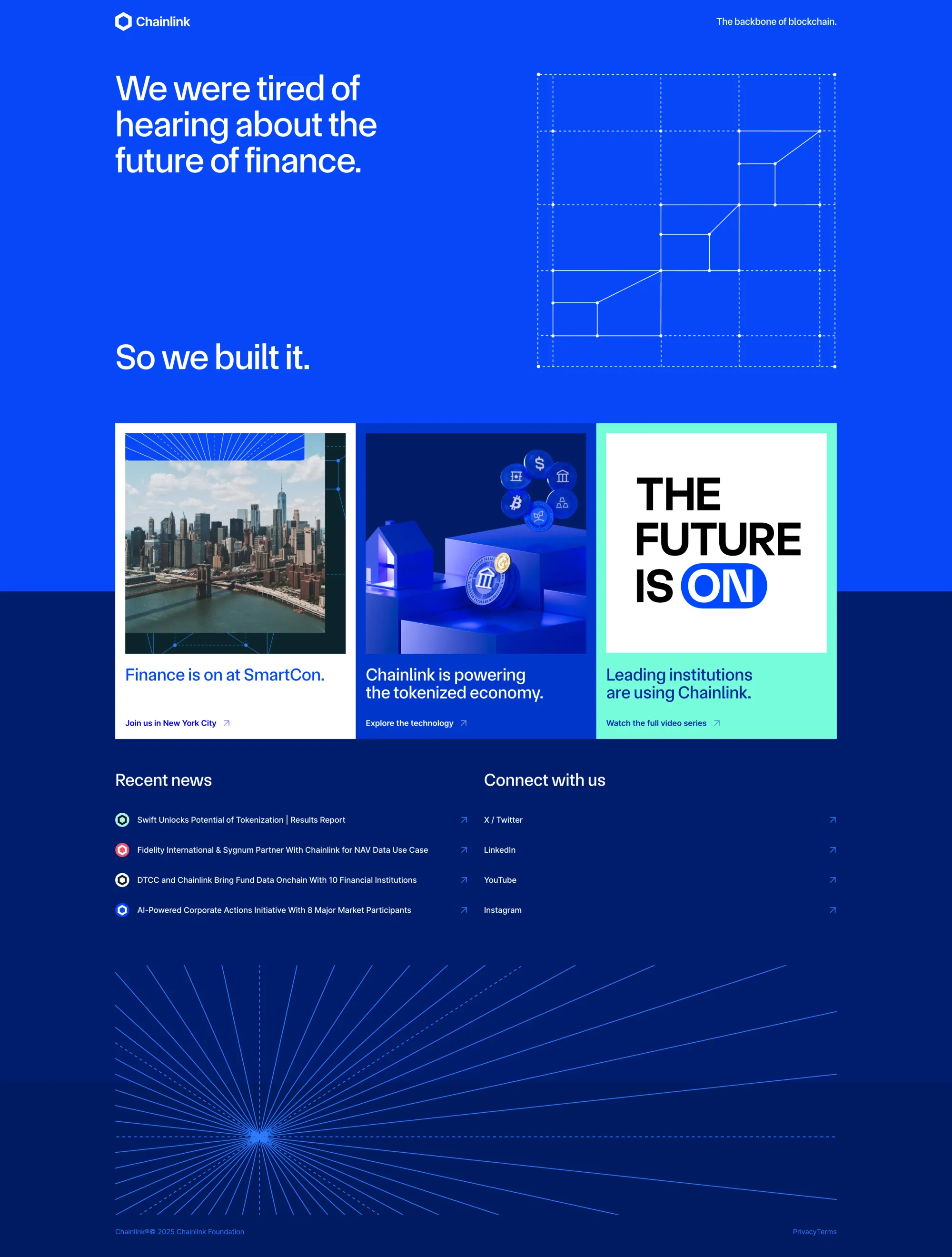 Chainlink: The backbone of blockchain. - Landing design