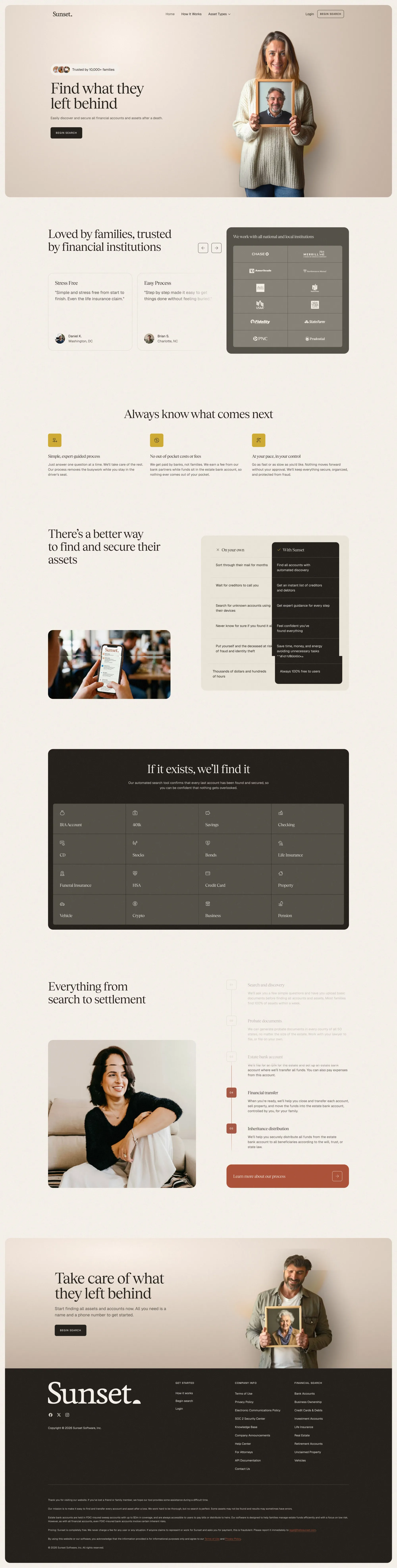 Sunset — Find what they left behind. - Landing design