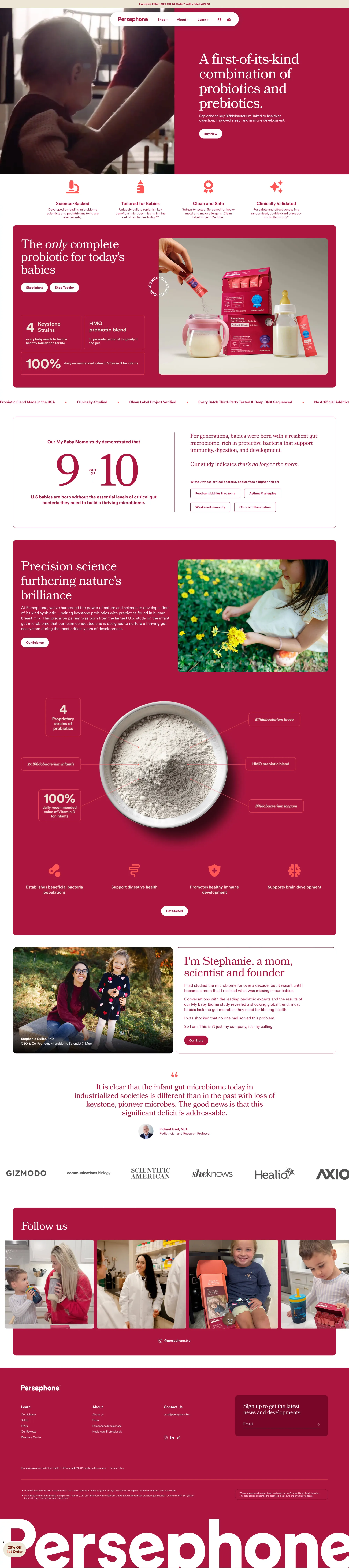 Persephone Biosciences - Ecommerce design