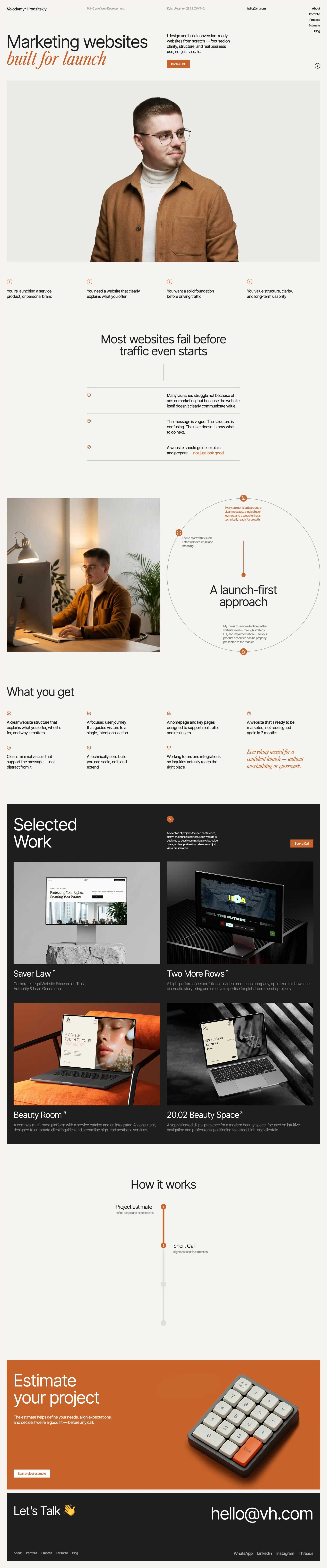 Volodymyr Grodzitskiy — Marketing Websites Built for Launch - Portfolio design