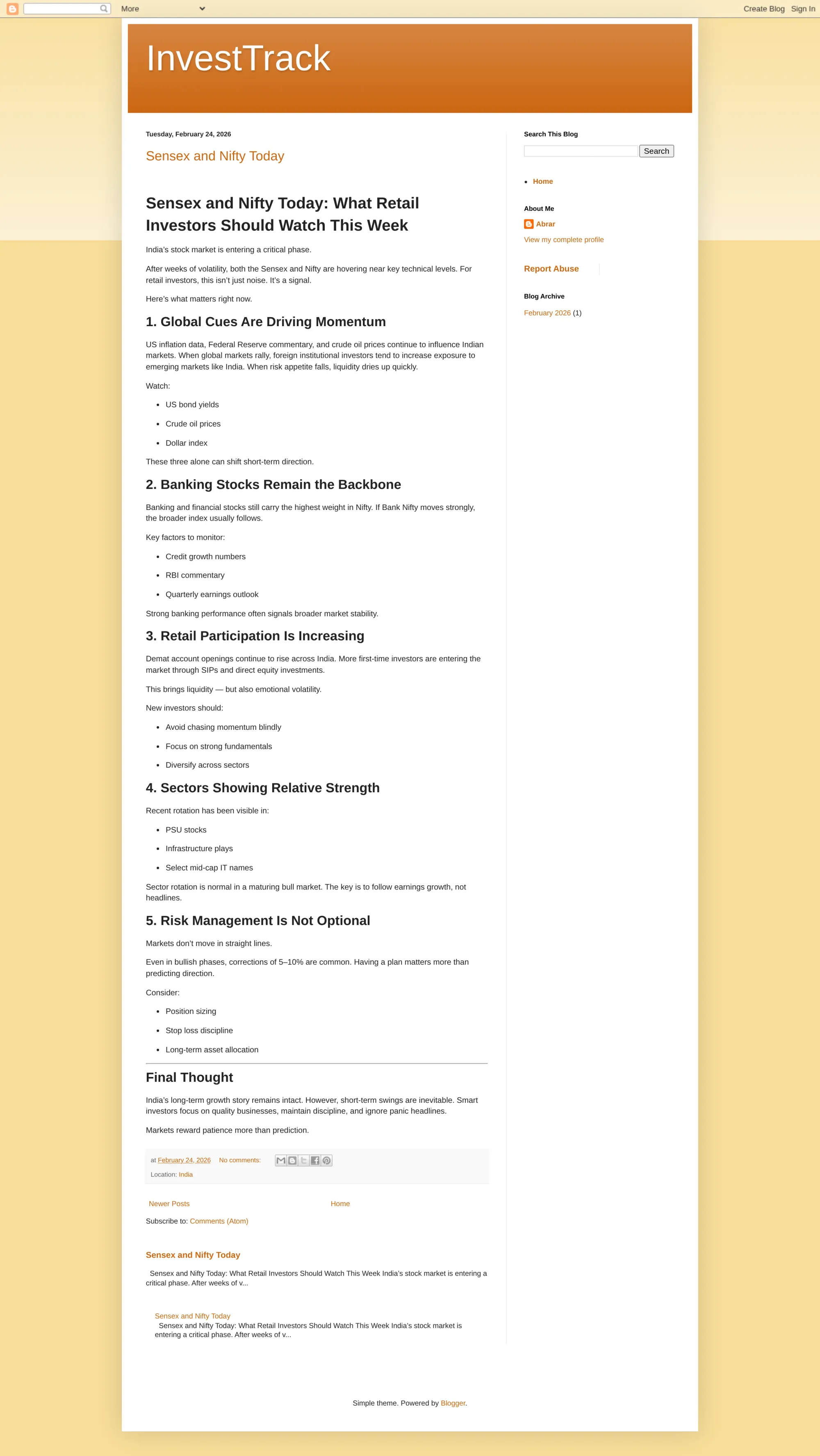 InvestTrack - Blog Post design