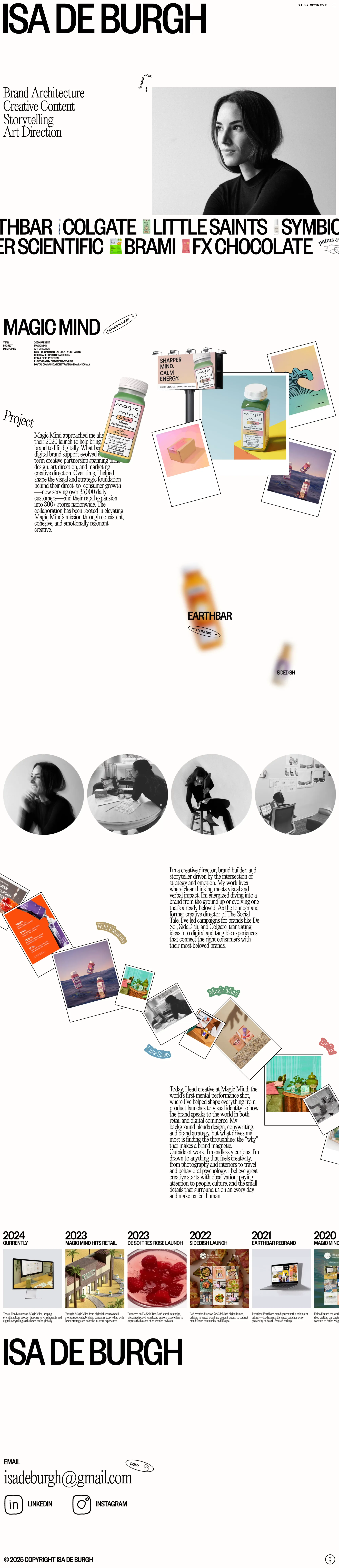 Isa de Burgh – CPG Brand Architect & Creative Director - Portfolio design