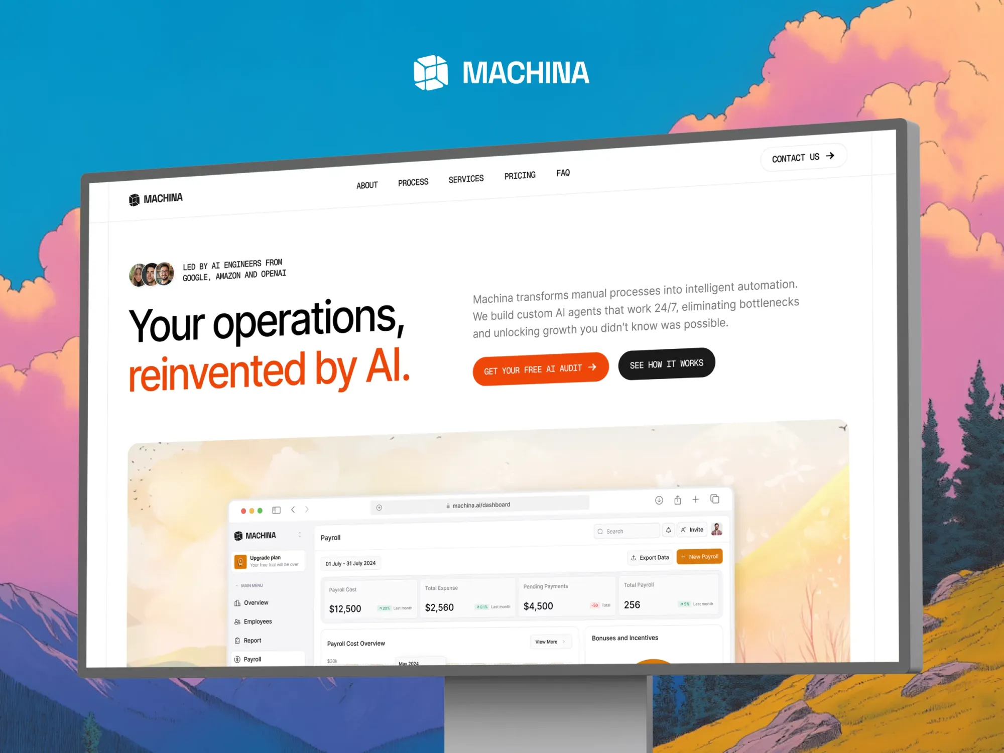 Machina | AI Automation Agency - Custom AI Agents for Enterprise Operations - Landing design