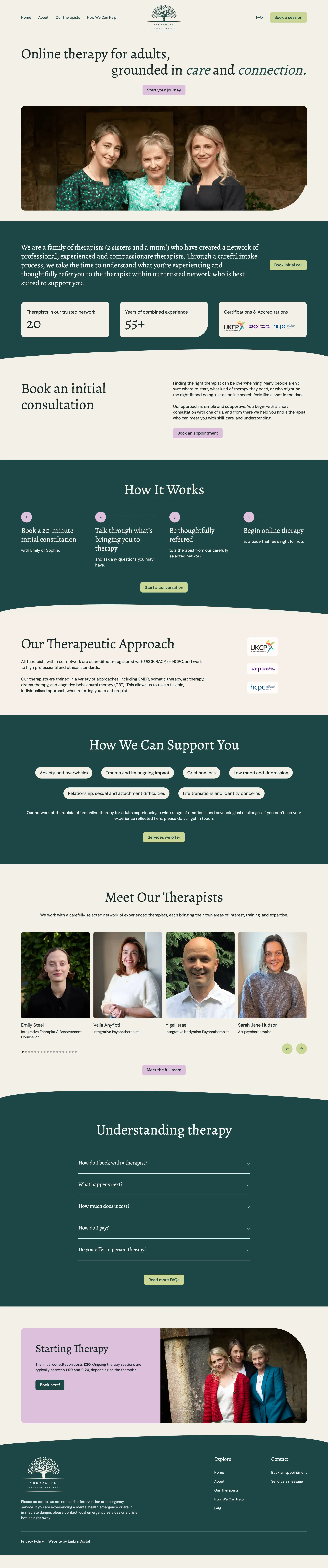 The Samuel Therapy Practice | Online Therapy for Adults - Landing design