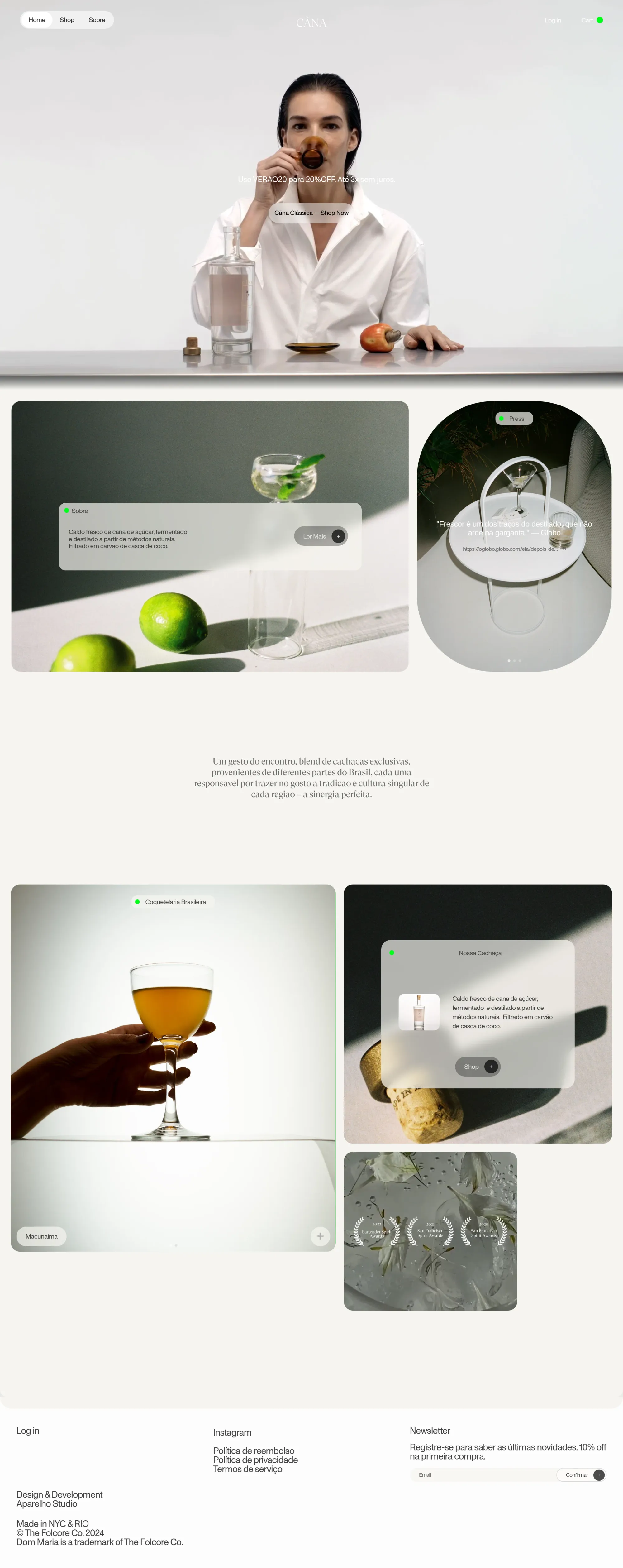 Cãna Cachaça - Ecommerce design