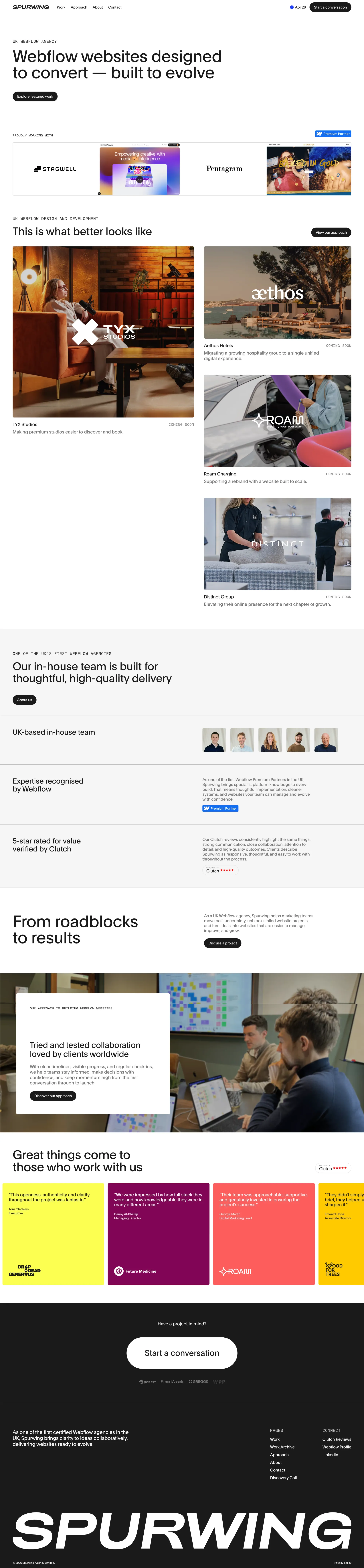 Webflow Agency UK | High-Performance Webflow Development | Spurwing - Portfolio design