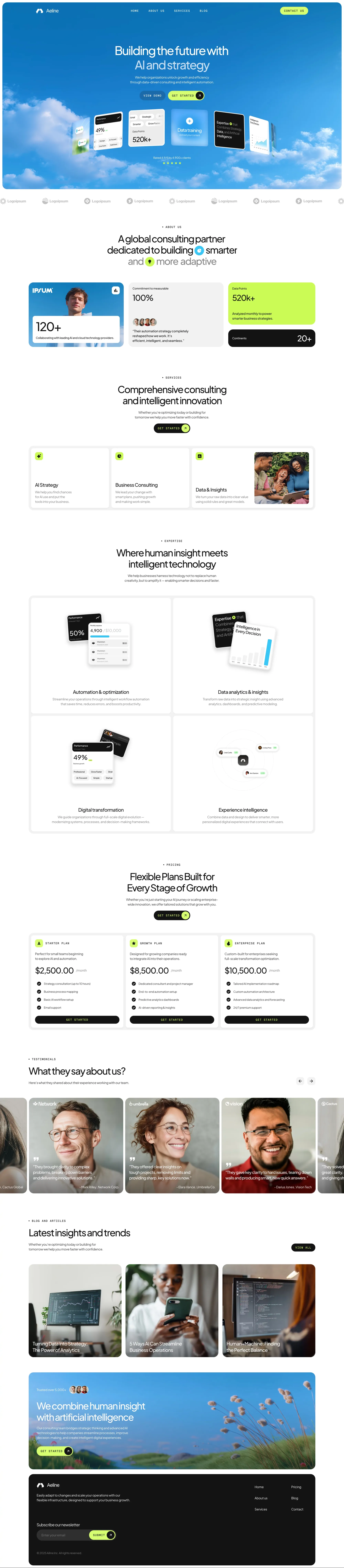 Aeline AI Template - Template design