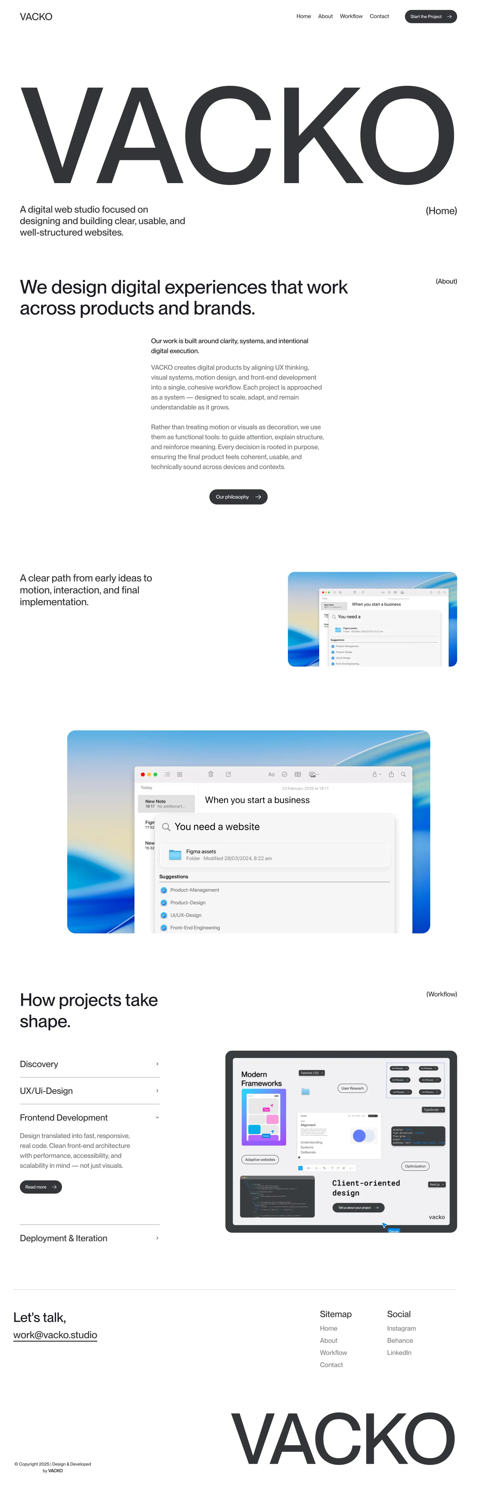 Vacko — Where Motion, UX/Ui & Code Intersect - Ecommerce design