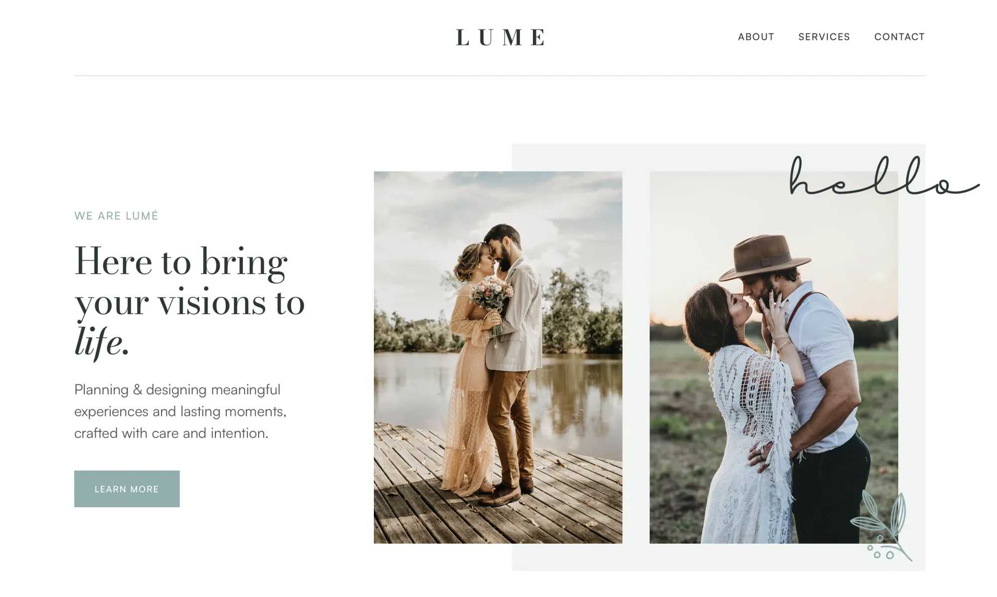 We are LumÃ© | Here to bring your visions to life. - Landing design