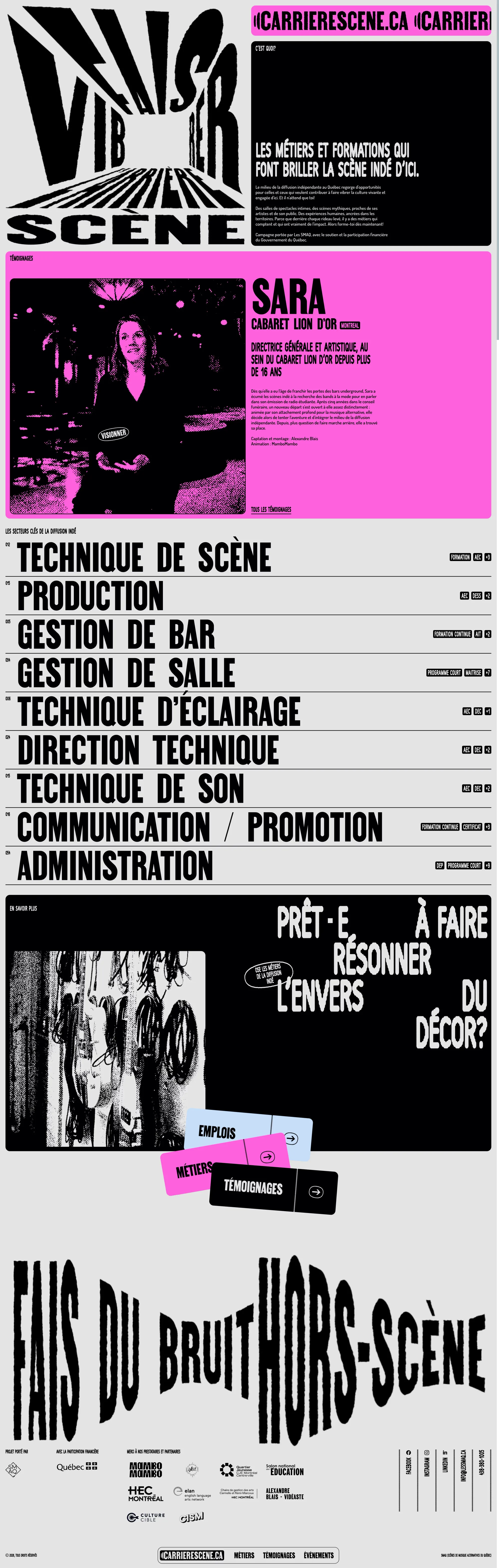 Carrière scène - SMAQ (Scènes de Musique Alternatives du Québec) - Other design