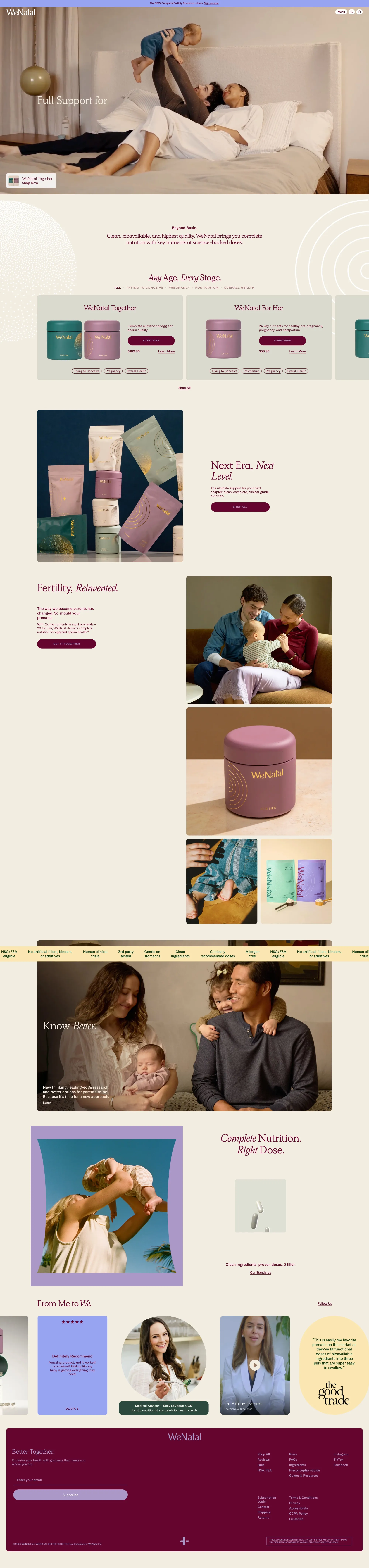 Prenatal Vitamin Supplements for Women and Men | WeNatal - Ecommerce design