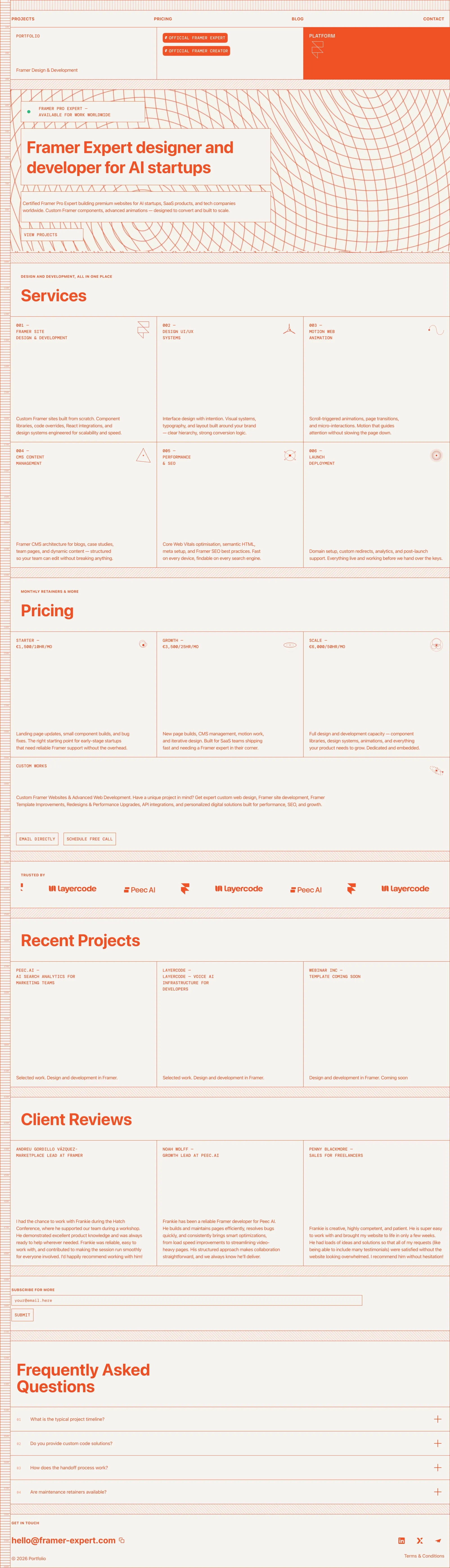 Francisc Toth · Framer Expert for High-Converting Websites - Portfolio design