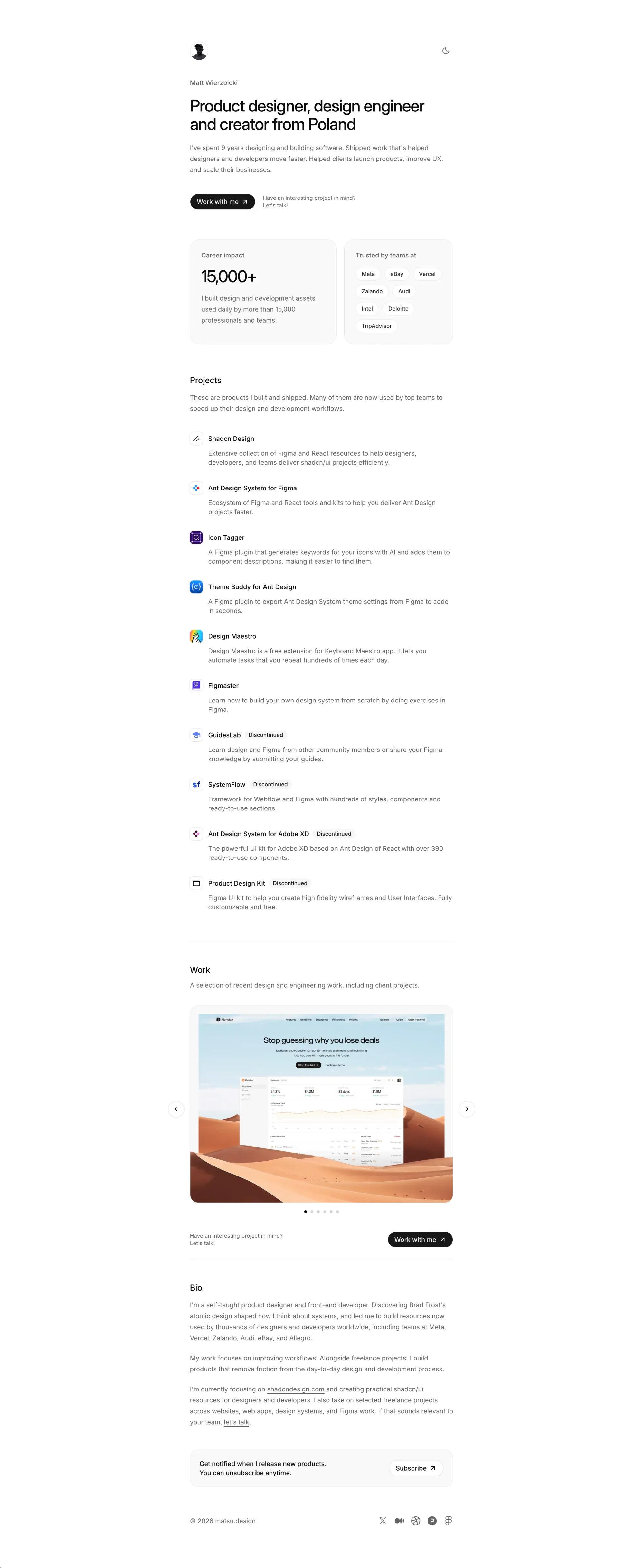 Matt Wierzbicki — Product designer, design engineer & creator - Portfolio design