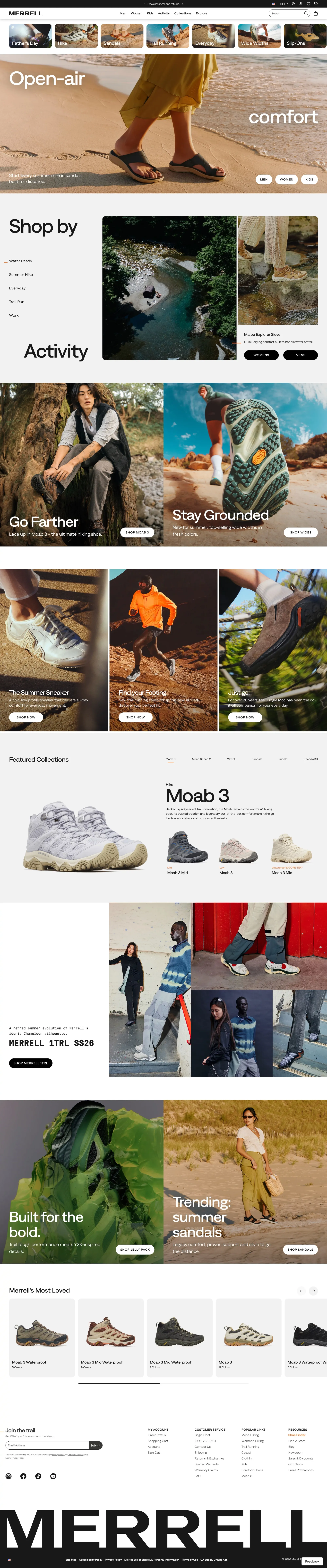 Merrell Official Site | The Summer Sneaker | Merrell - Ecommerce design
