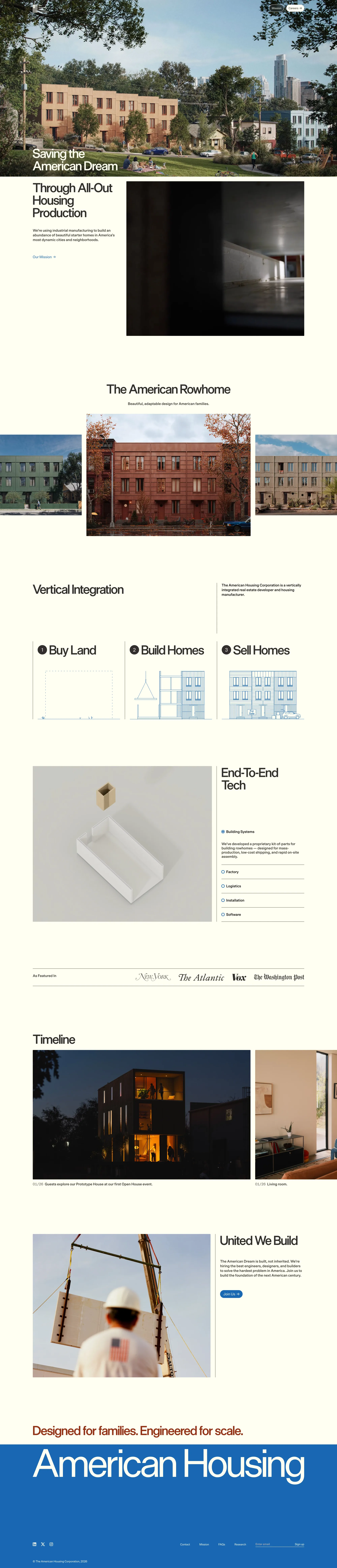 The American Housing Corporation - Landing design