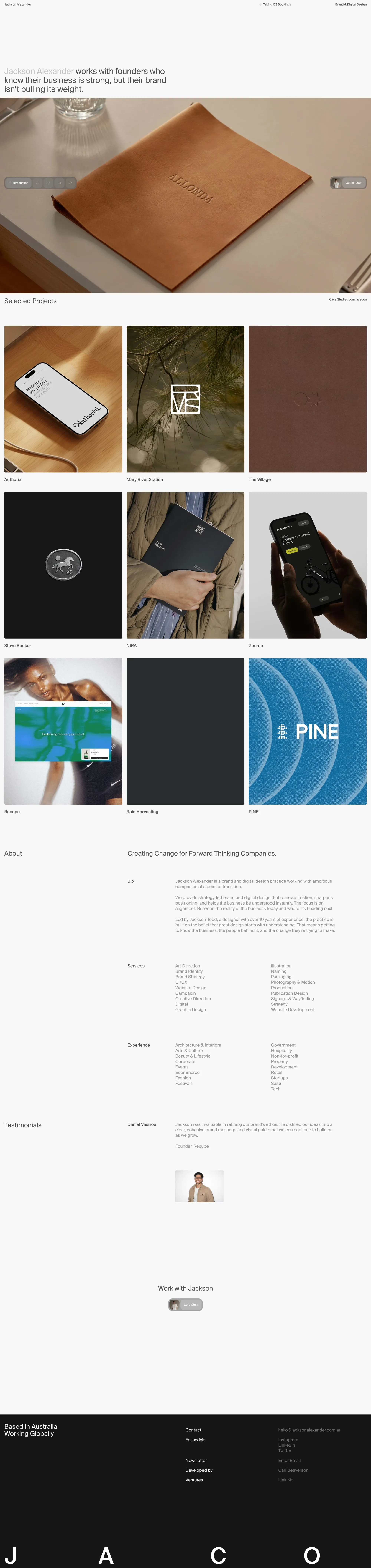Brand and Digital Design Partner  | Jackson Todd - Portfolio design