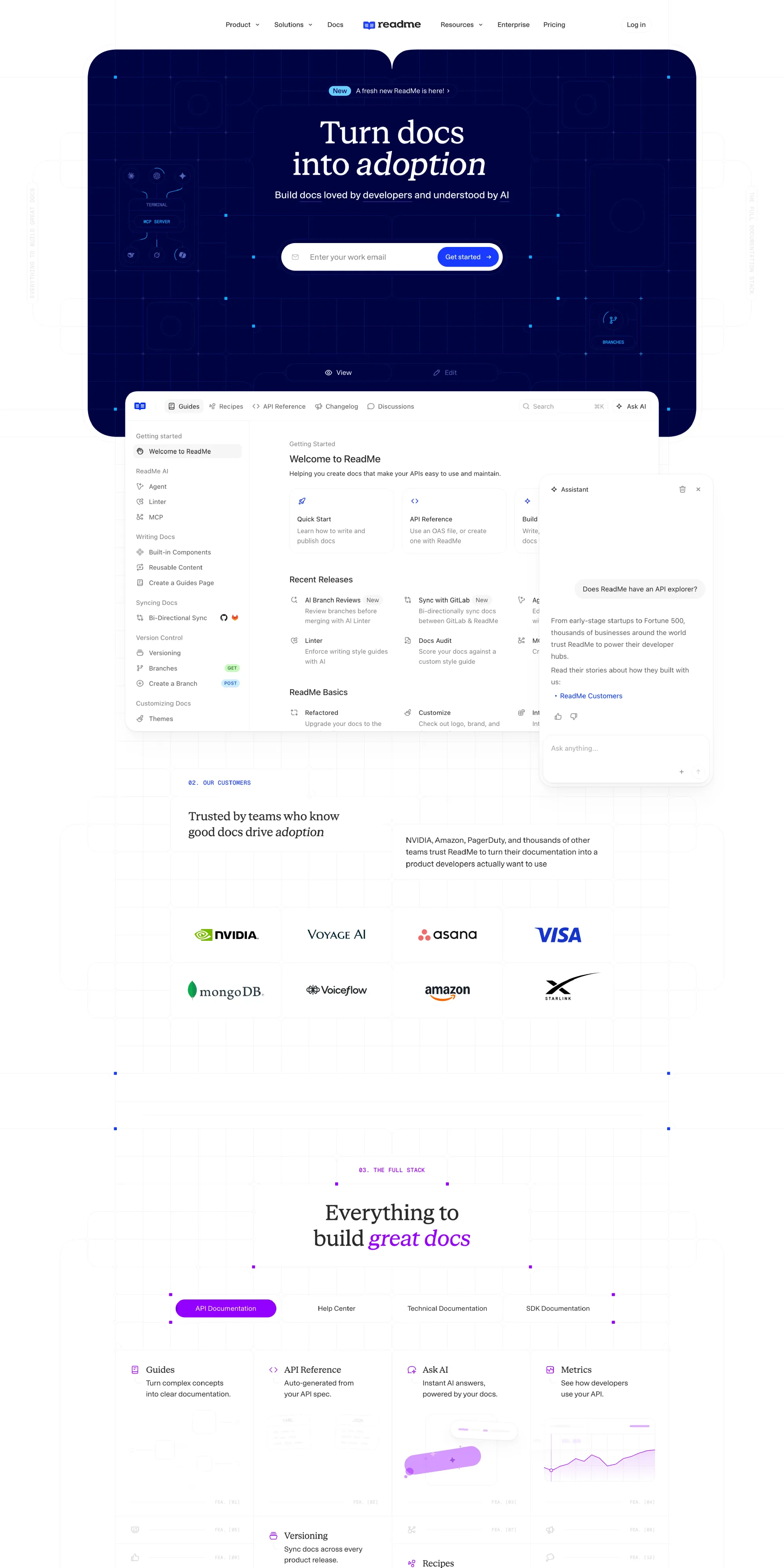 ReadMe · Developer-friendly API documentation - Landing design