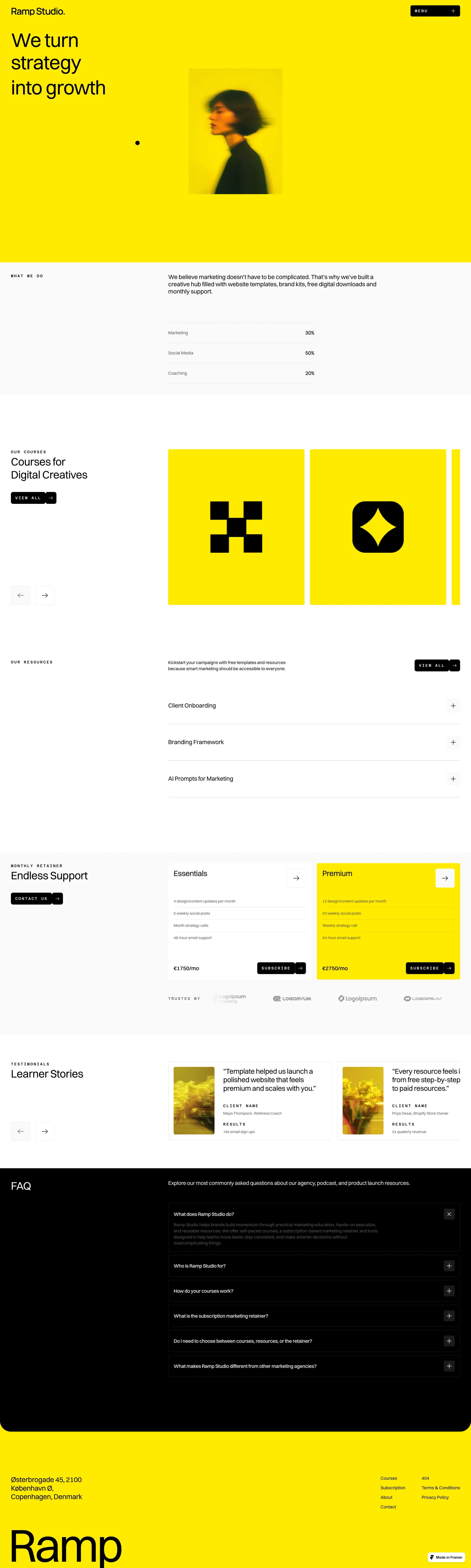 Ramp Marketing Systems, Courses & Resources for Modern Teams - Template design