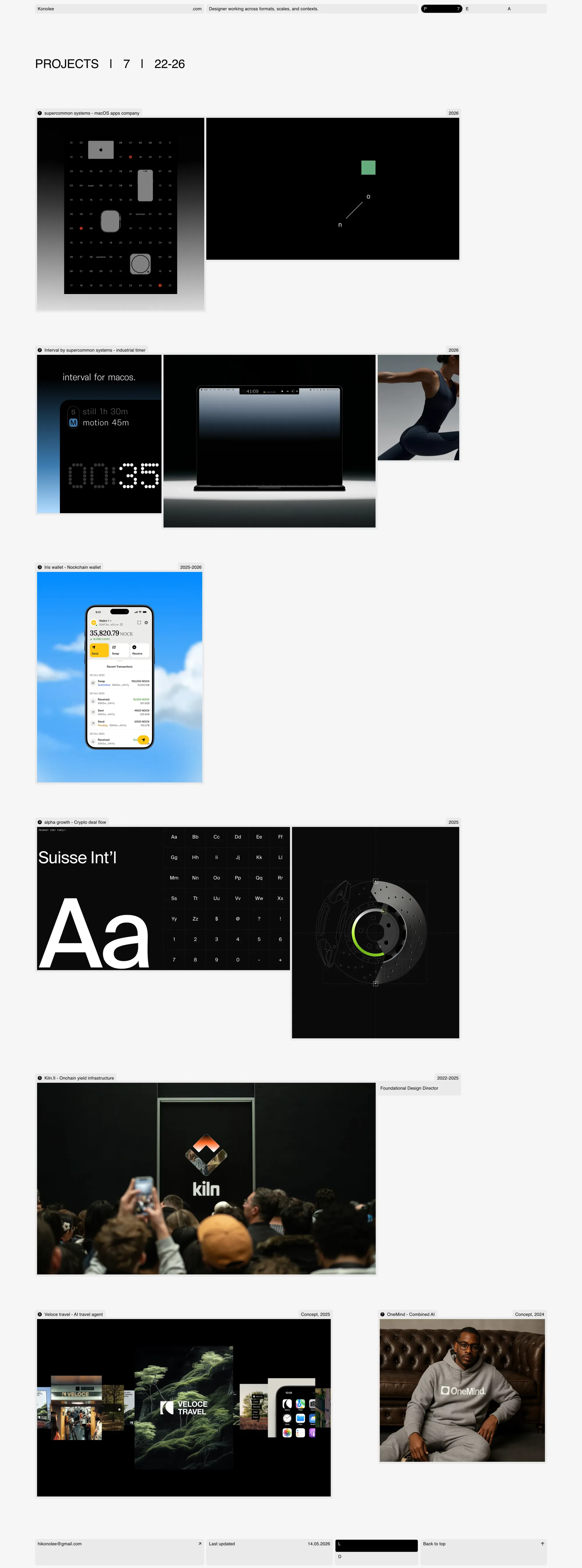 Konolee — Systems Across Brand, Product & Motion - Portfolio design