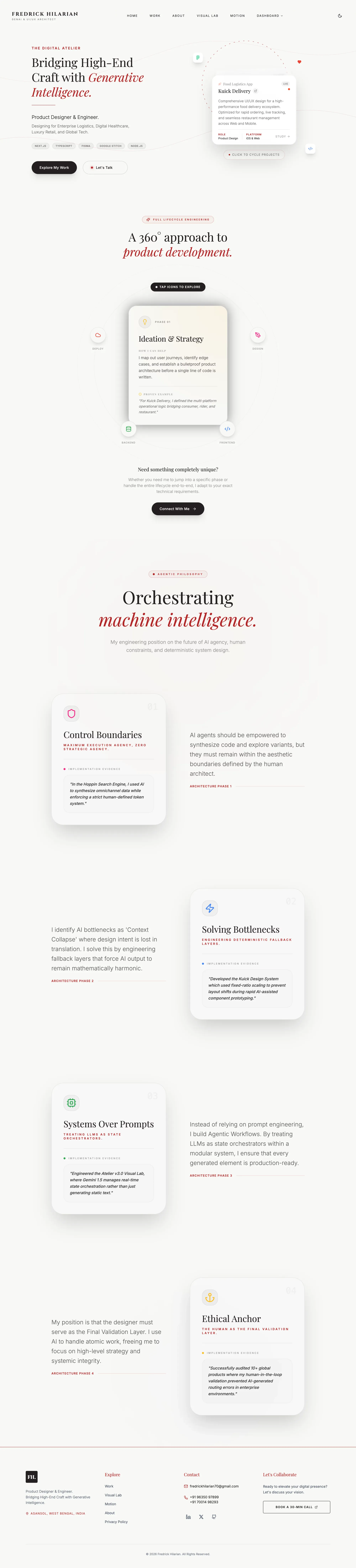 Fredrick Hilarian | Senior Product Designer & Design Engineer - Portfolio design