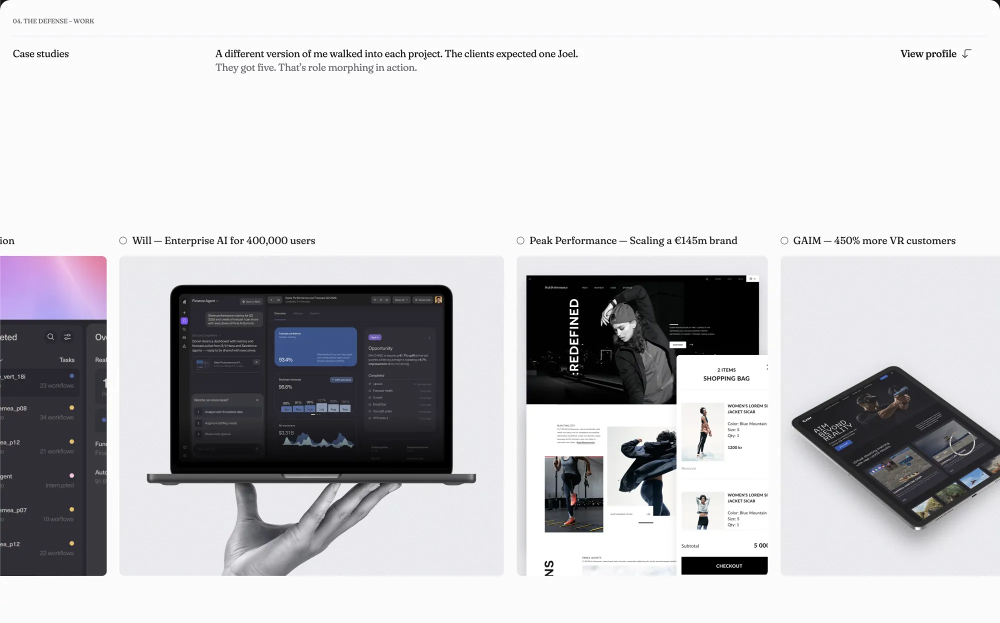 Joel Belsco | The Case Against Me | A surprisingly different portfolio - Portfolio design