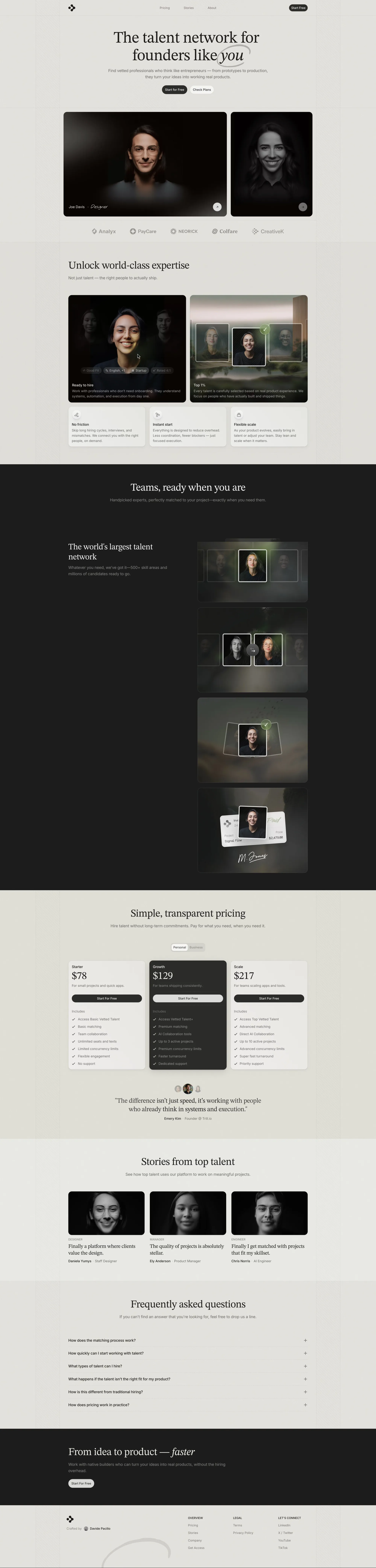 Talio - Framer Website Template for AI & SaaS - Template design