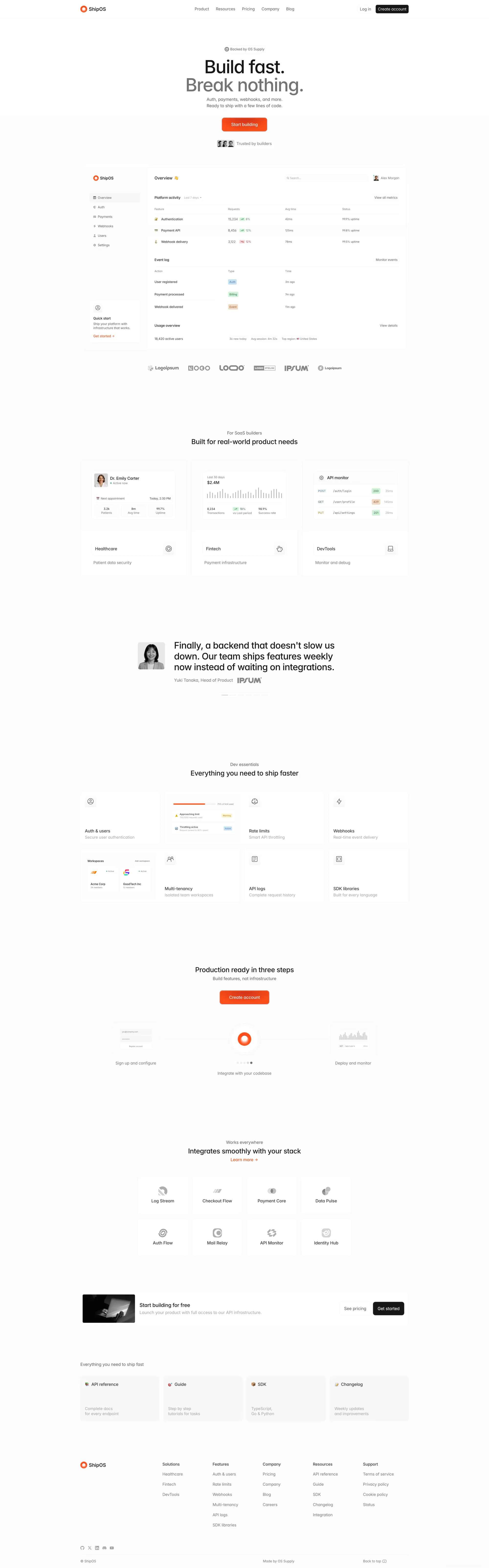 ShipOS - SaaS Framer Template - Template design