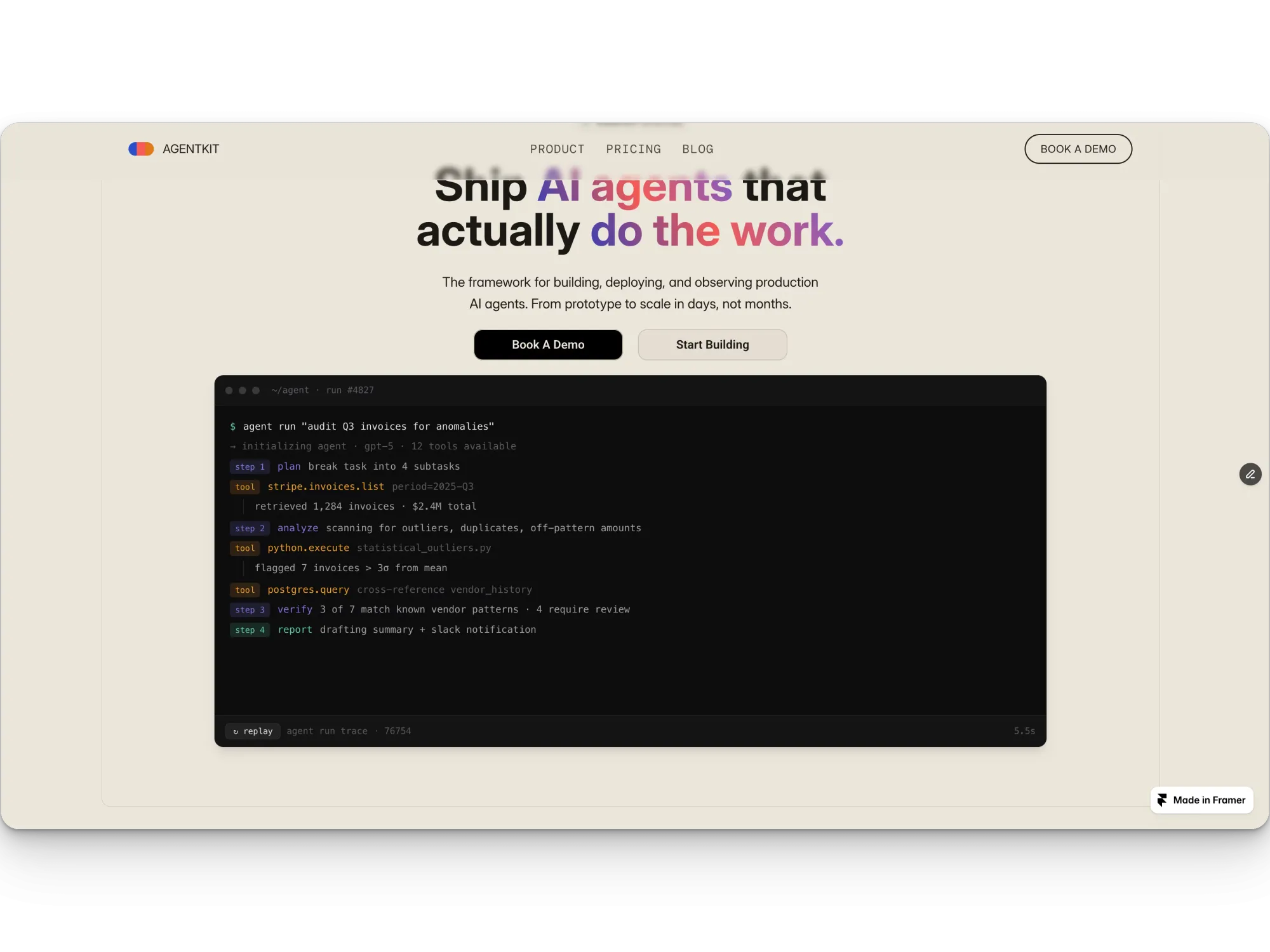 Agentkit â Ship production AI agents - Landing design
